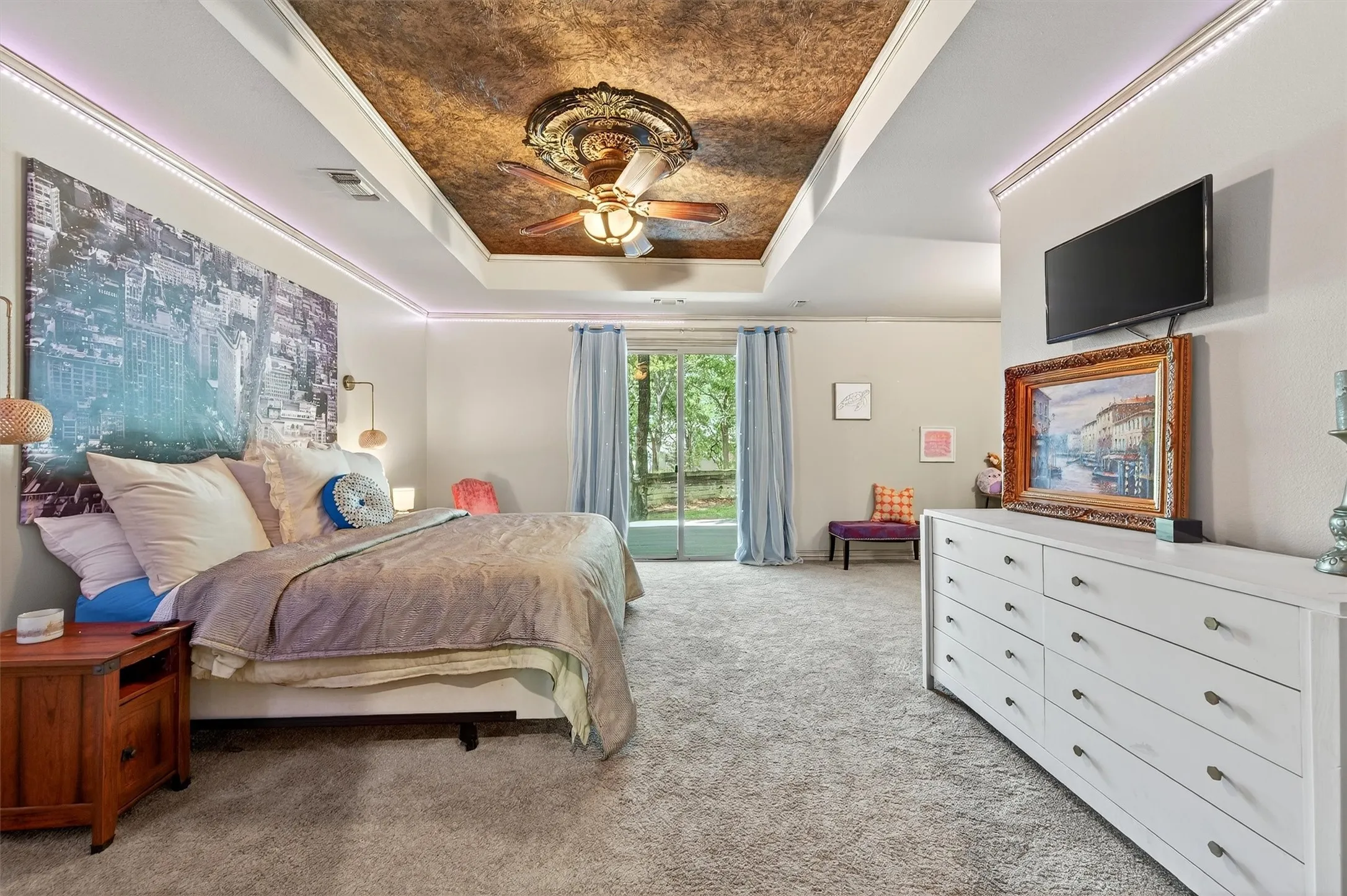 Secondary Bedroom  with Doors to West facing Deck Space