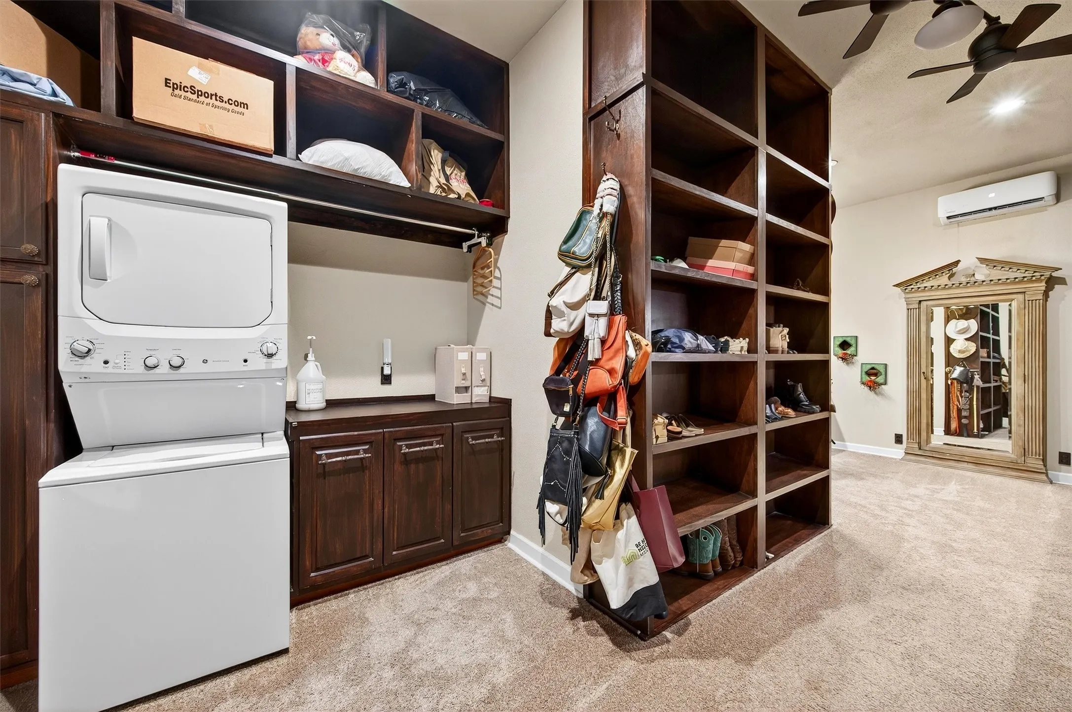 Primary Closet with Laundry Space