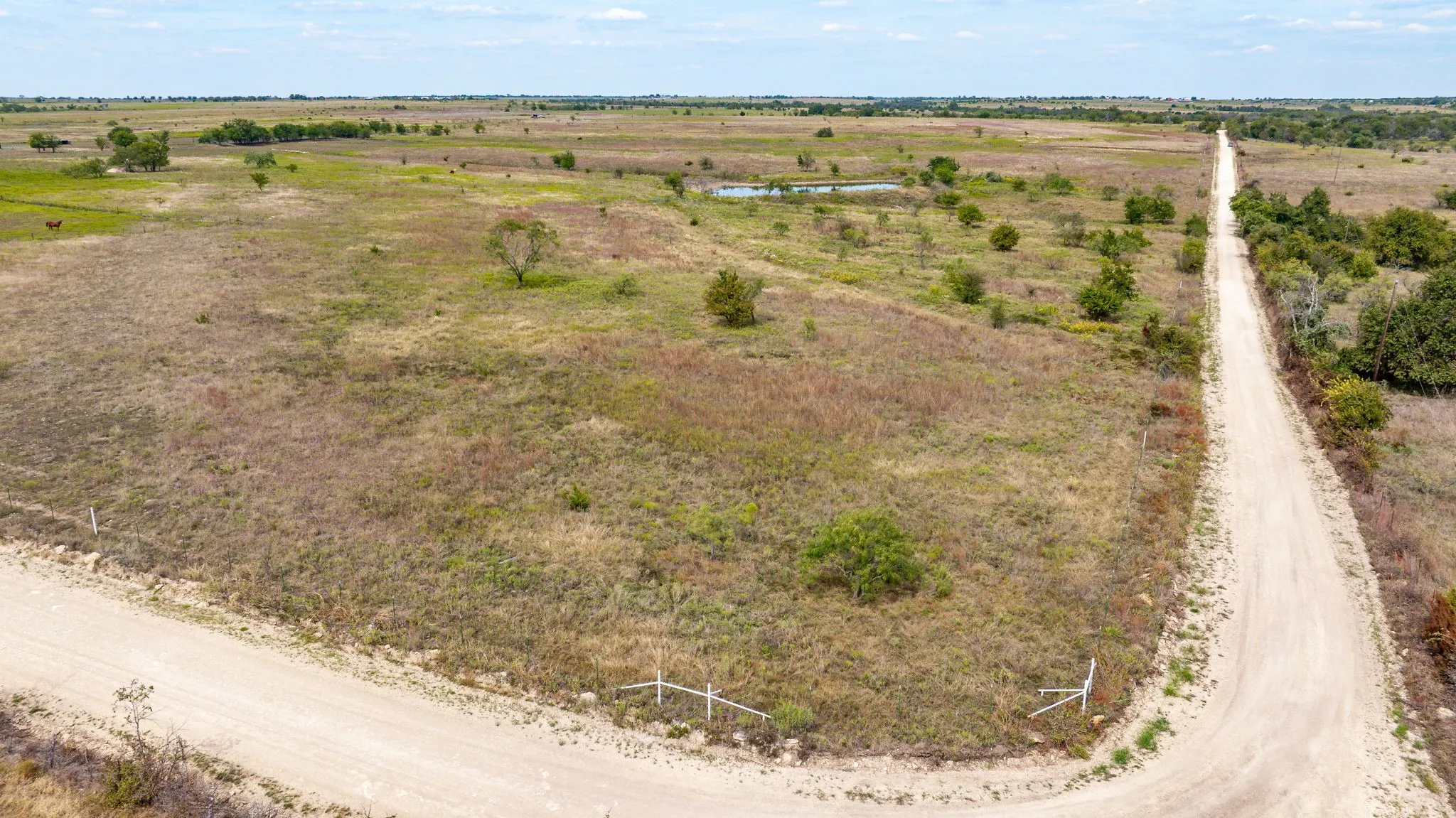 Aerial view of sparsely populated area