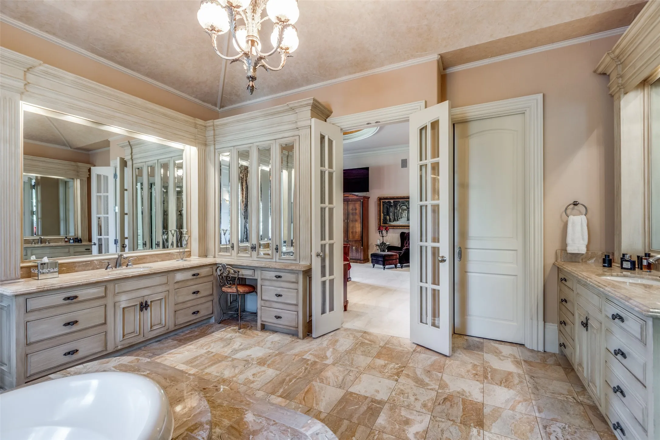 Primary Bathroom with His and Her Vanities