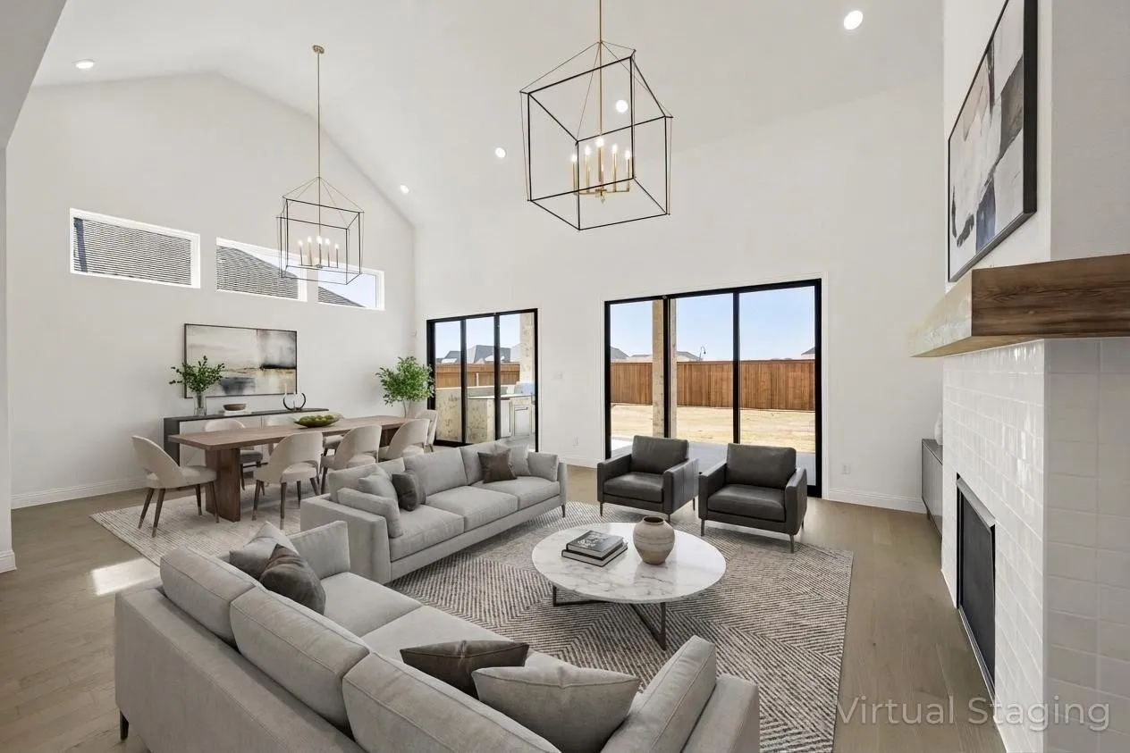 4730 Hawthorn Hills_Family Room & Dining Virtually Staged