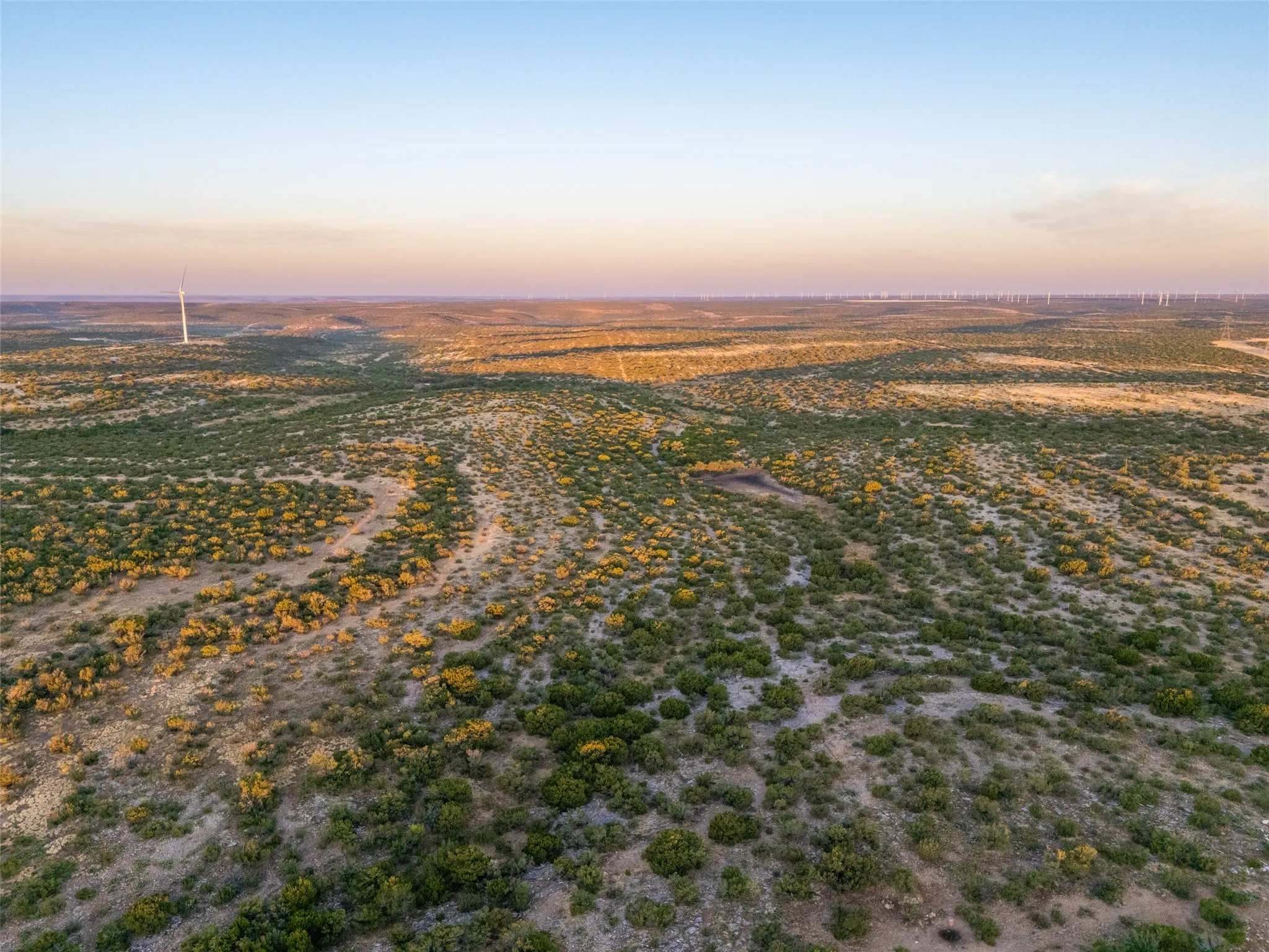 Aerial view at dusk
