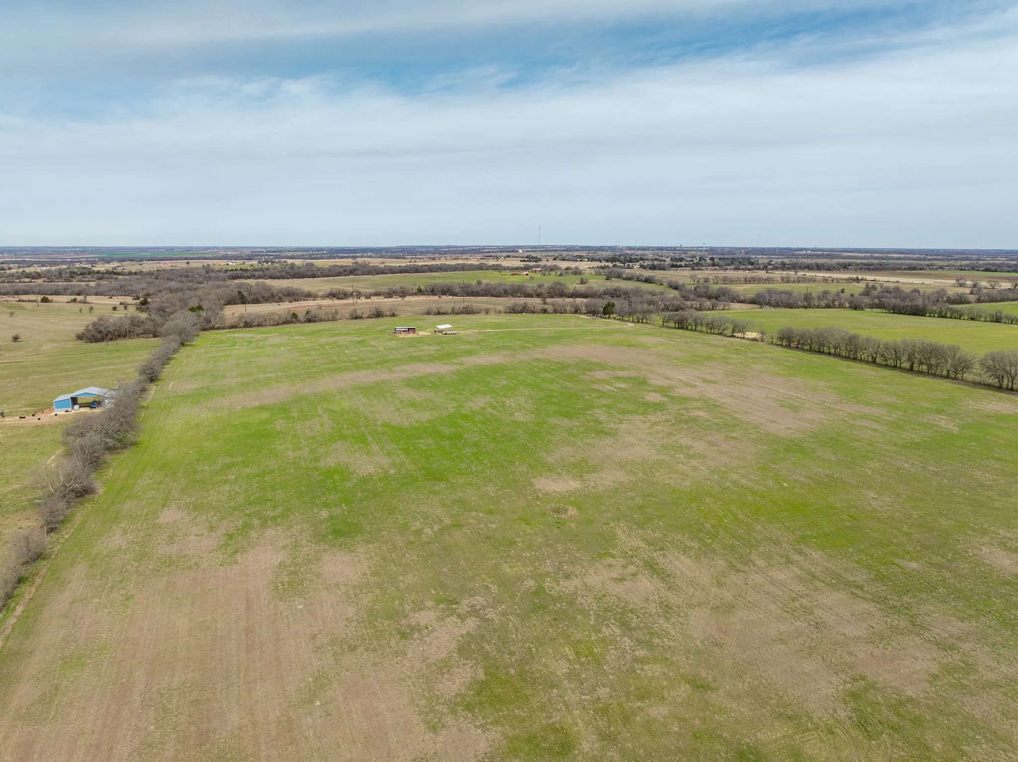 Aerial view of sparsely populated area