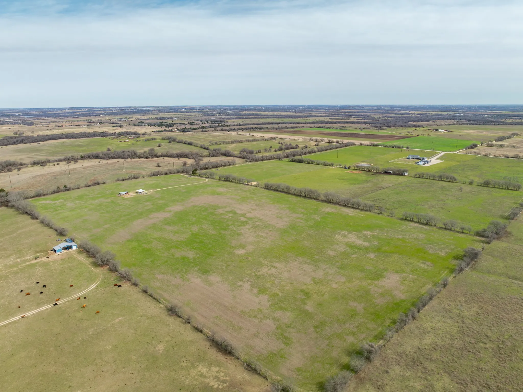 Aerial view of sparsely populated area