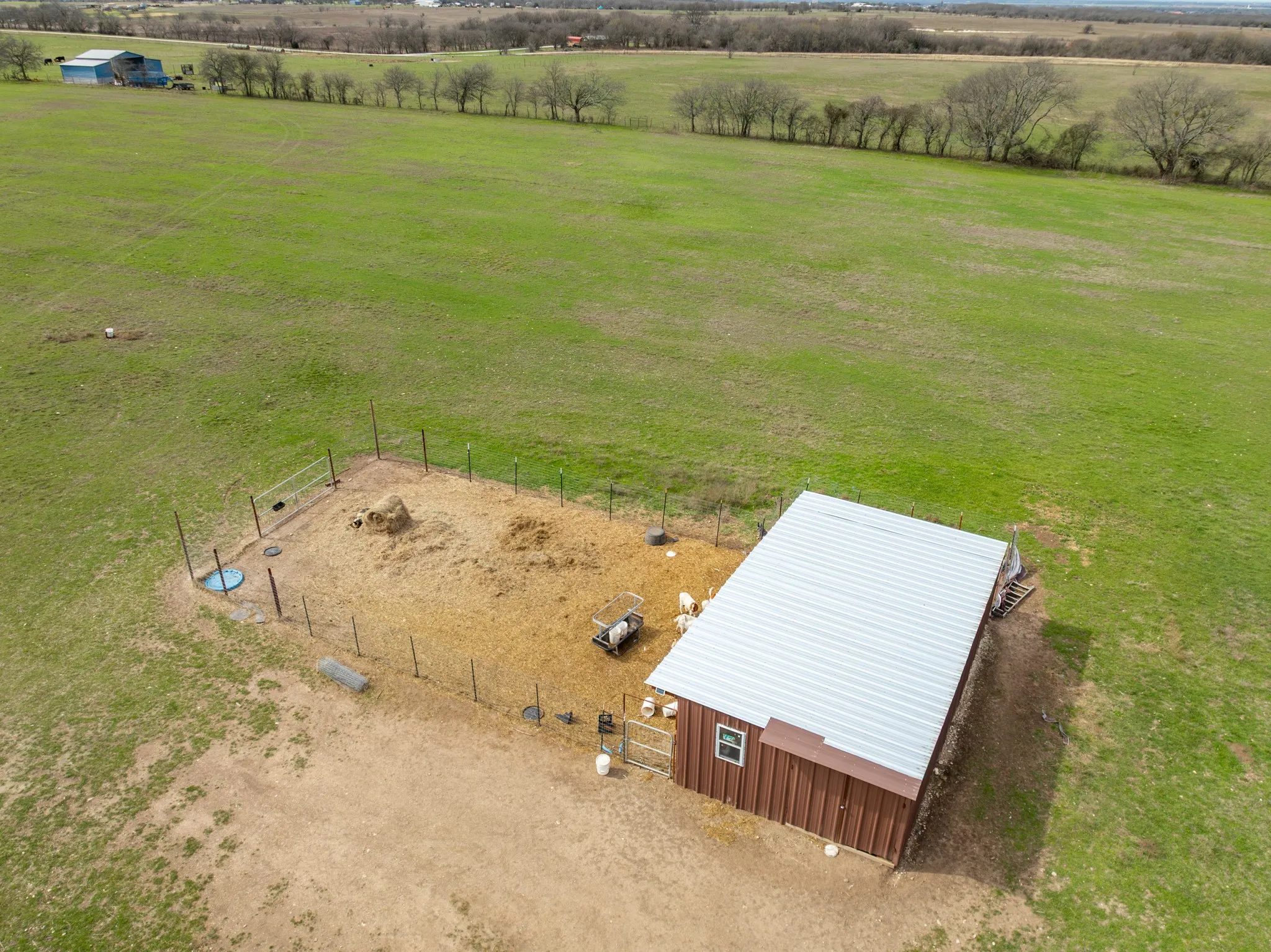 Aerial view of sparsely populated area