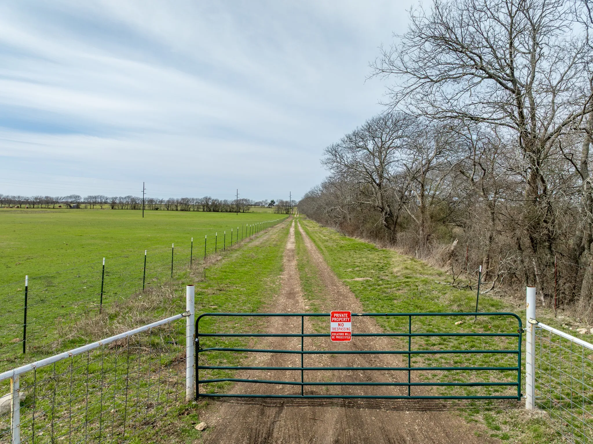 View of dirt / gravel road featuring a gate and a view of rural / pastoral area