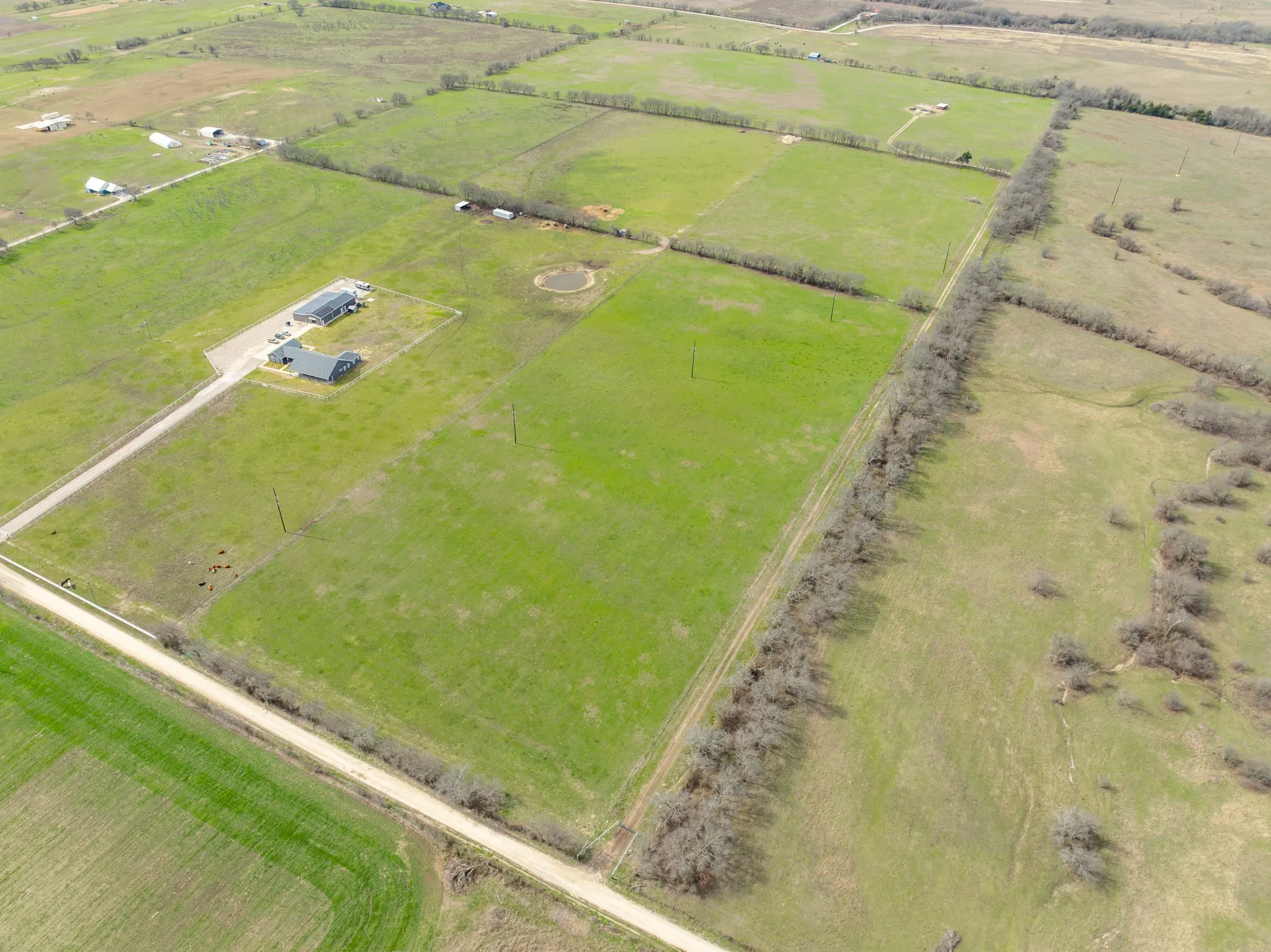 Aerial view of sparsely populated area