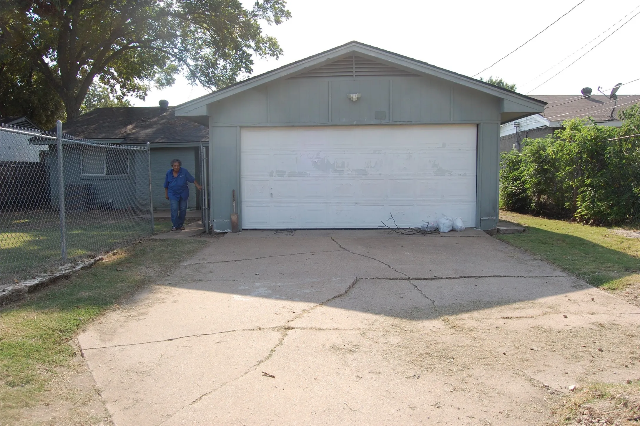 View of garage Wide Driveway