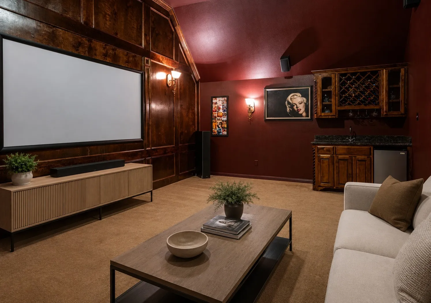 [Virtually Staged] Sample Media Room1
