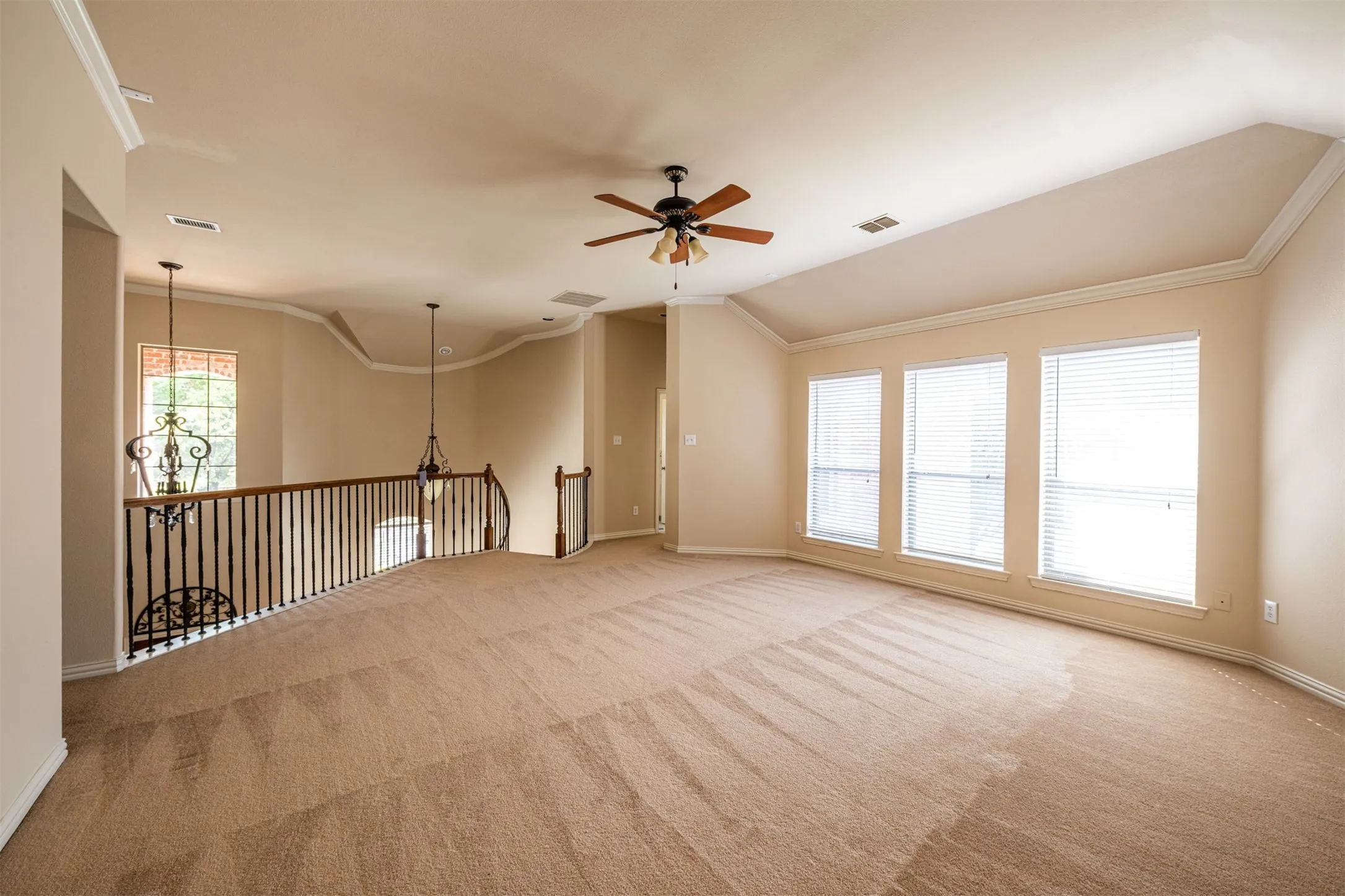 Huge 2nd Floor Game Room with lofted ceiling