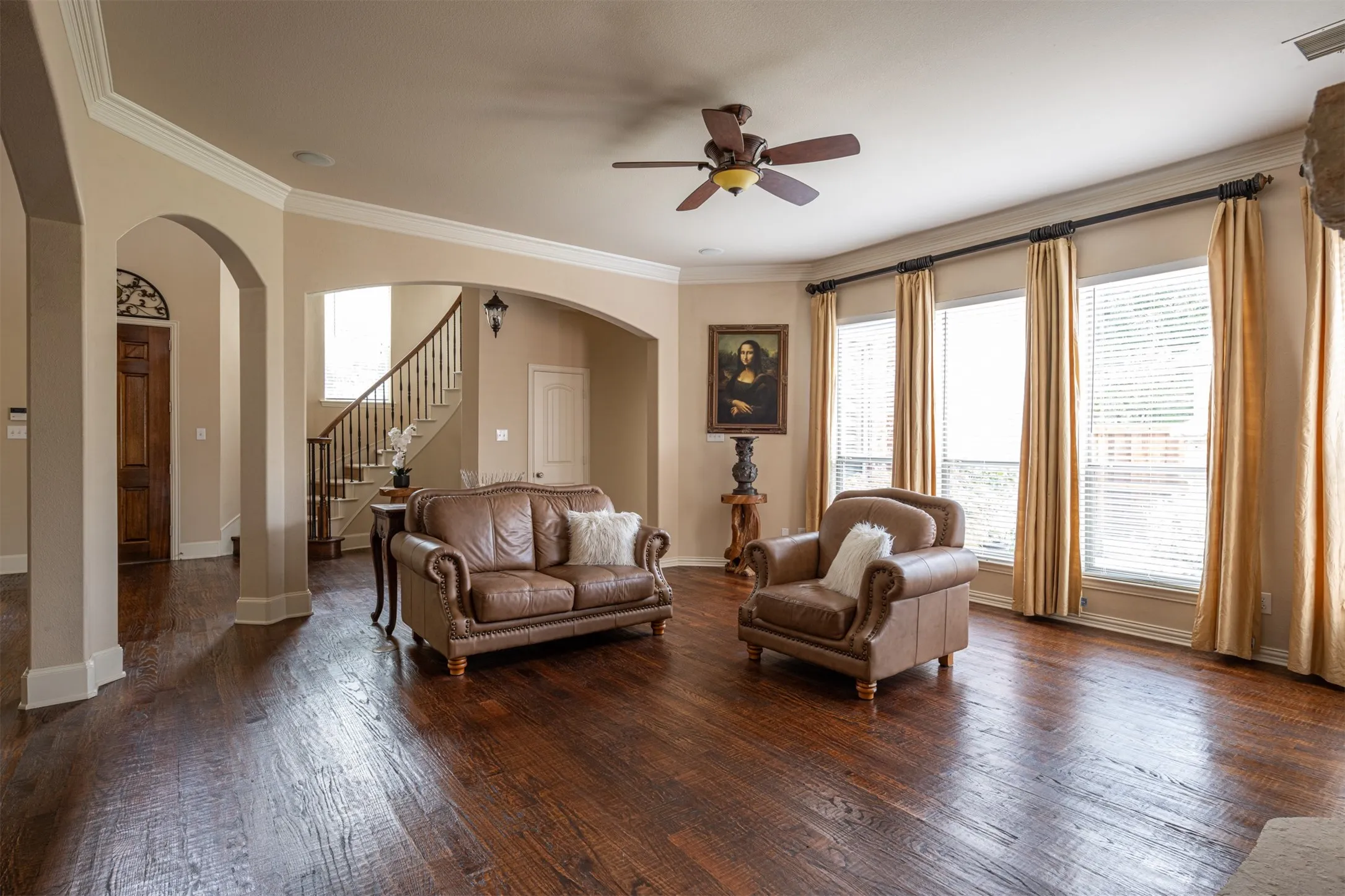 Spacious Living Room open concept  seamlessly flowing  between 1st floor living spaces