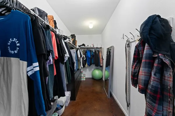 View of walk in closet