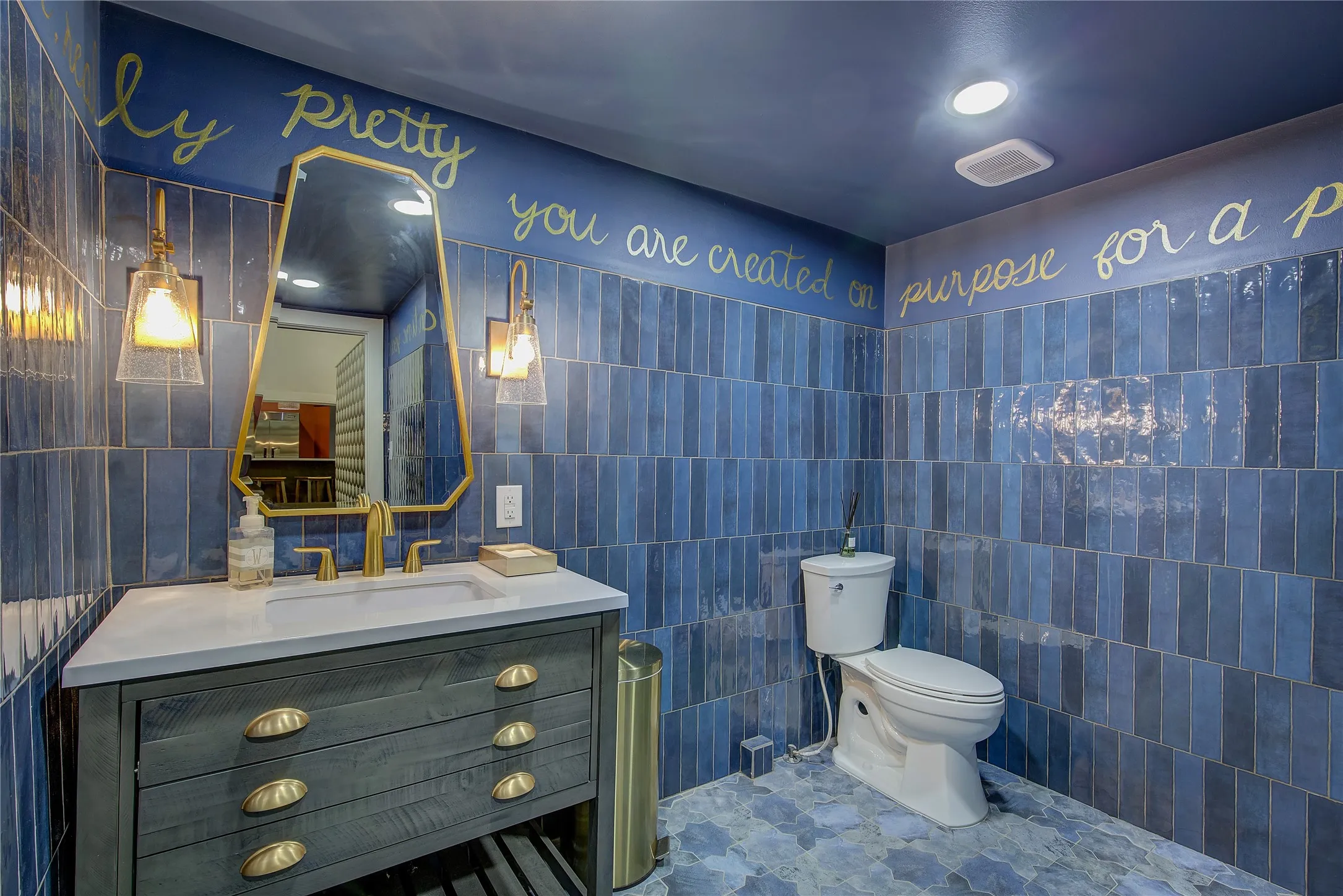 Customer bathroom is large enough for easy access, almost fully tiled for ease of cleaning.