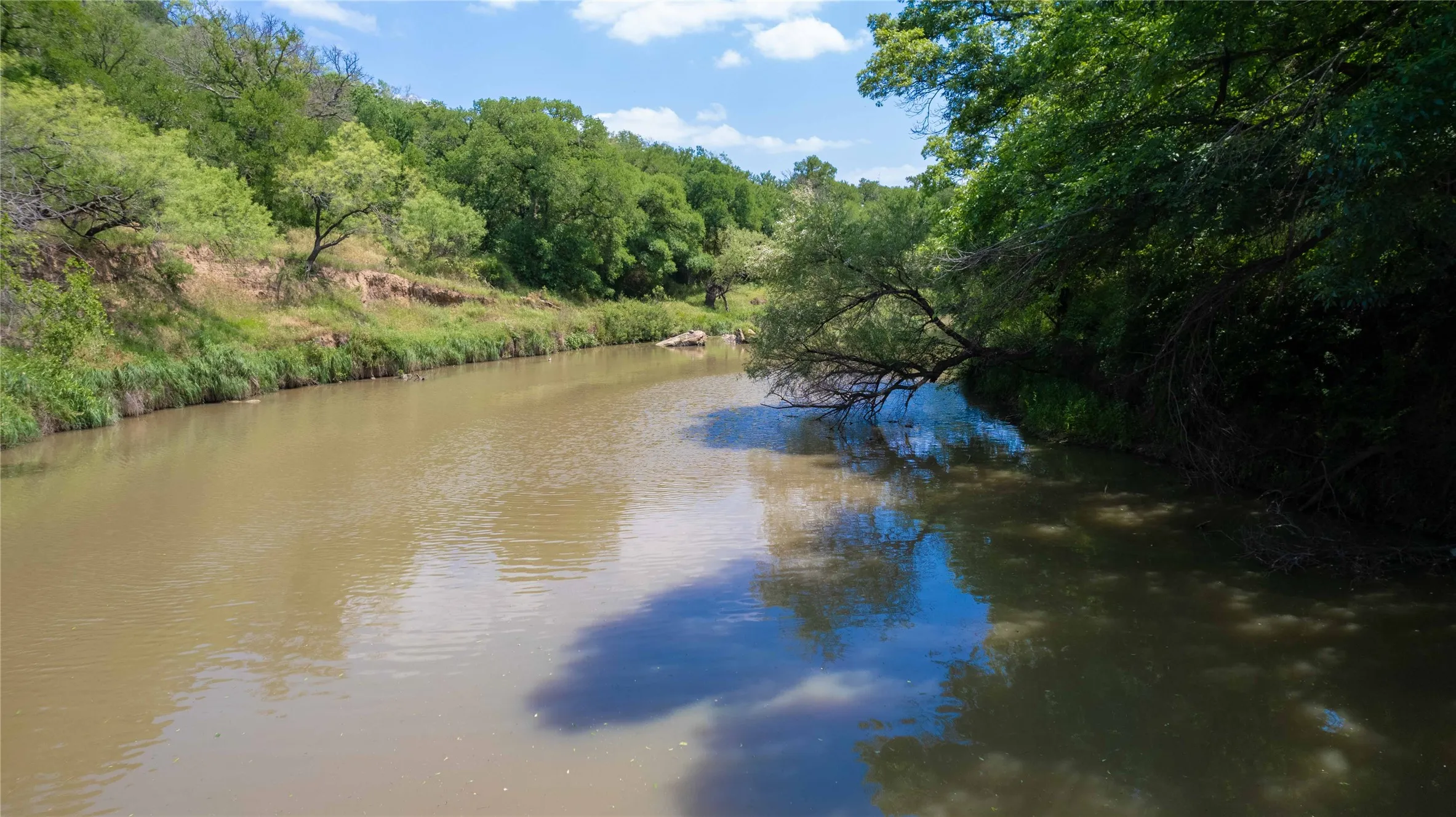 Water view featuring a heavily wooded area