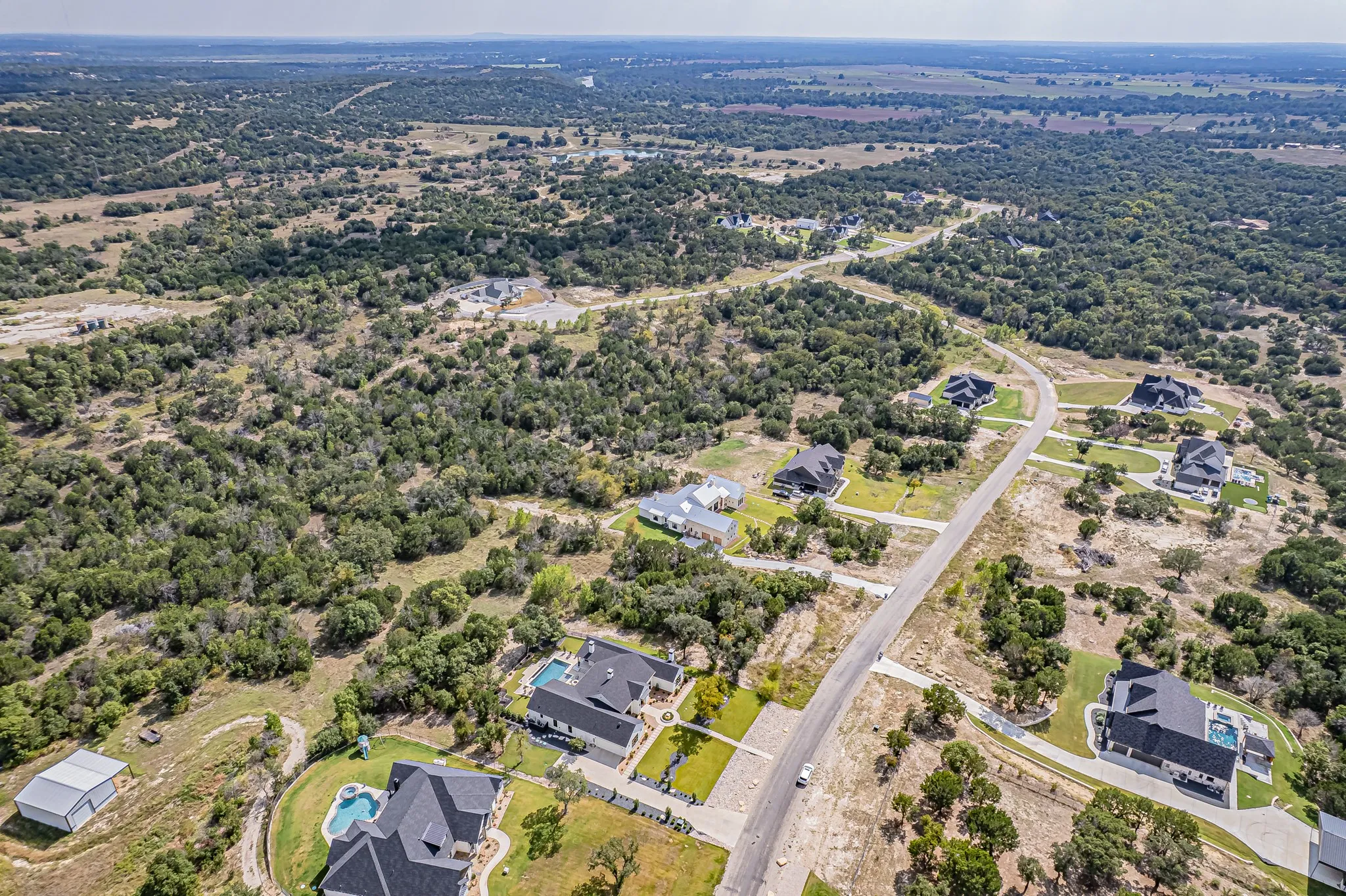 Aerial view of residential area