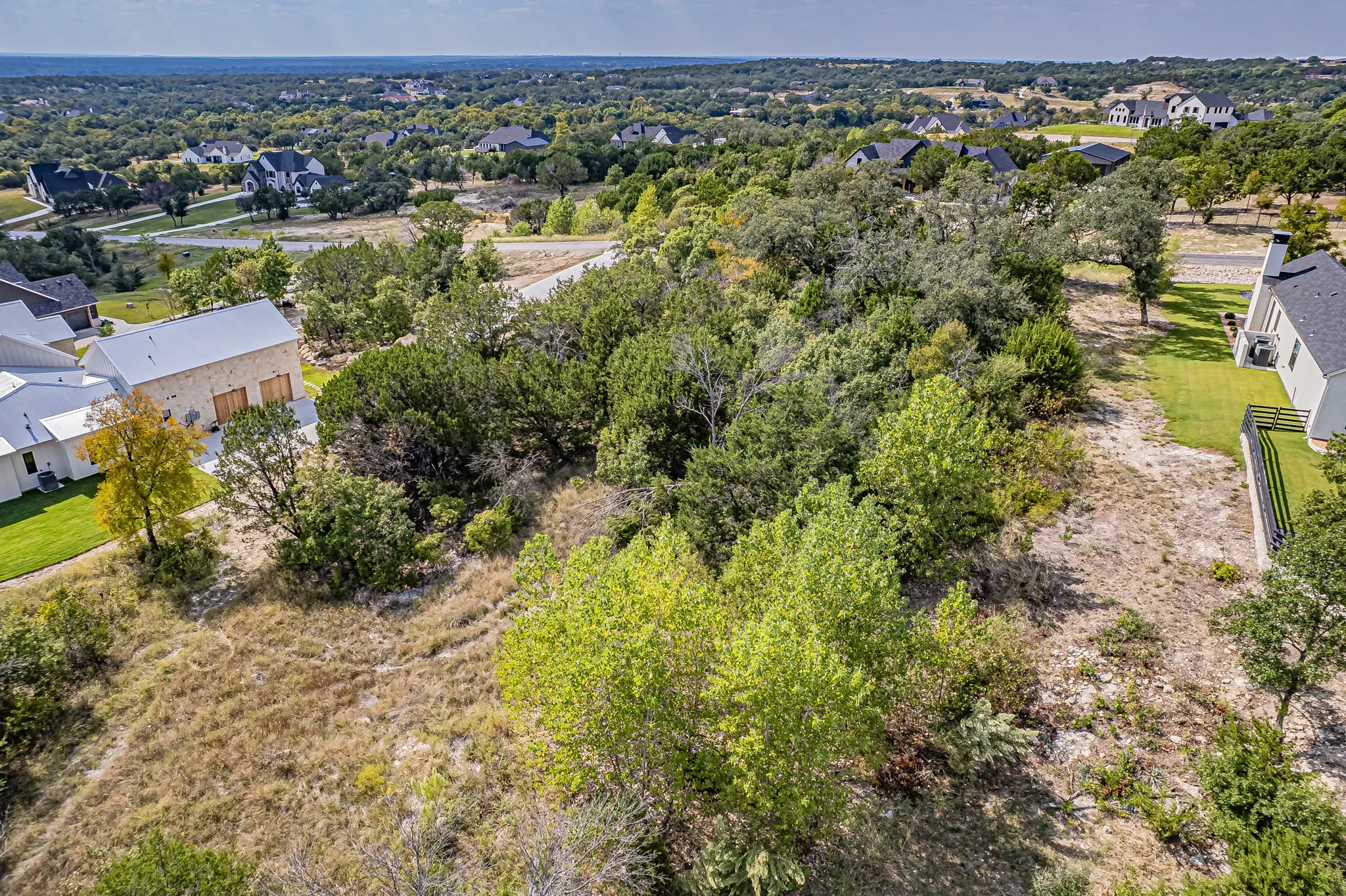 Aerial view of residential area