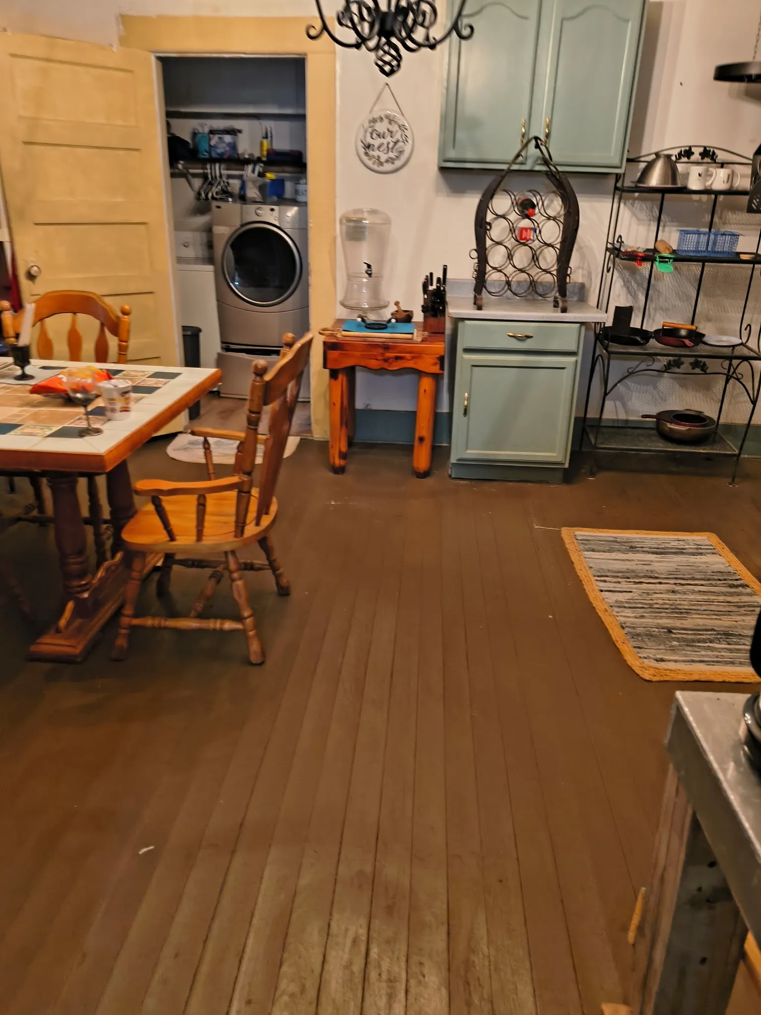 Wood-finish flooring throughout