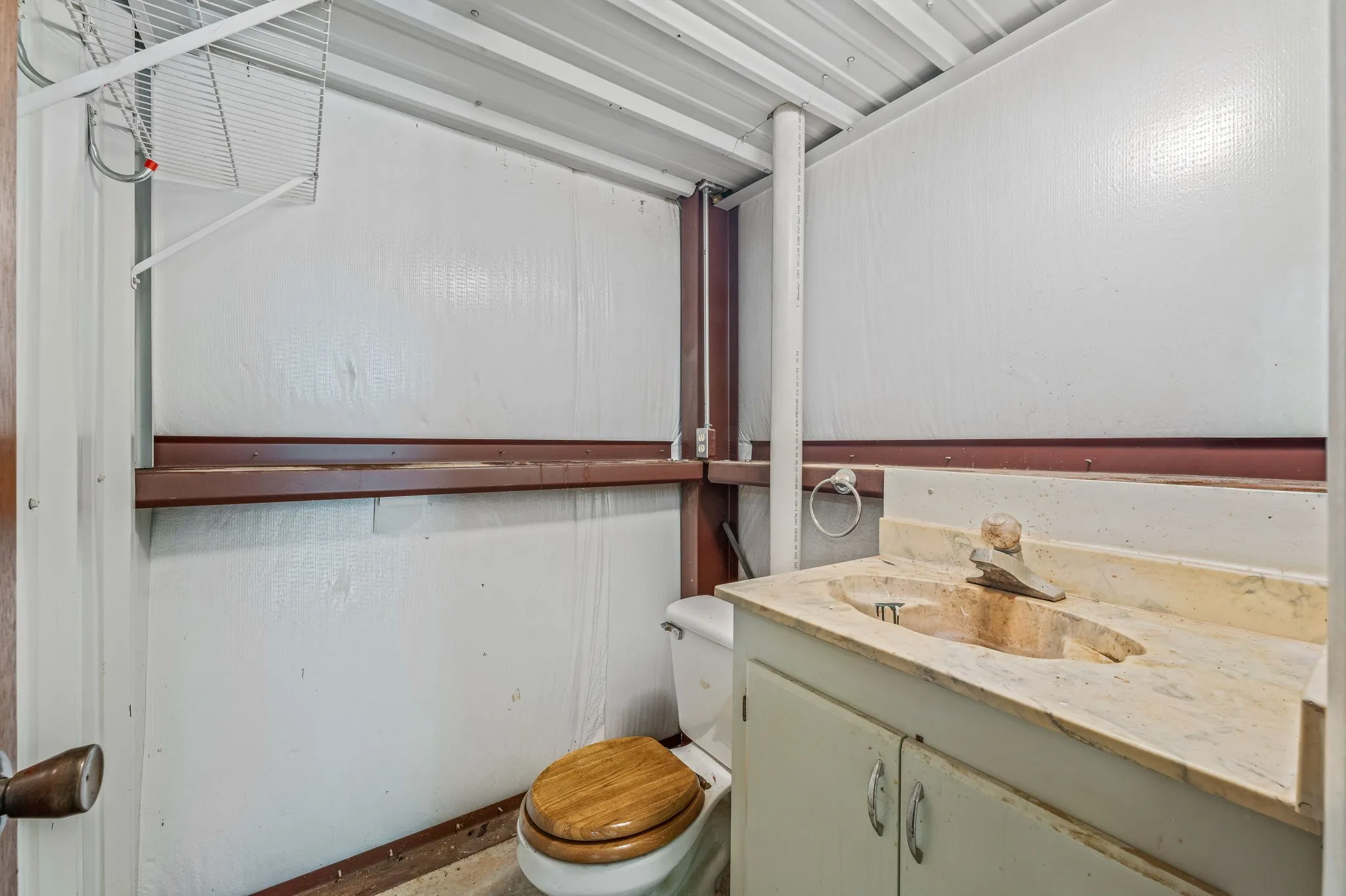 Half bath in workshop