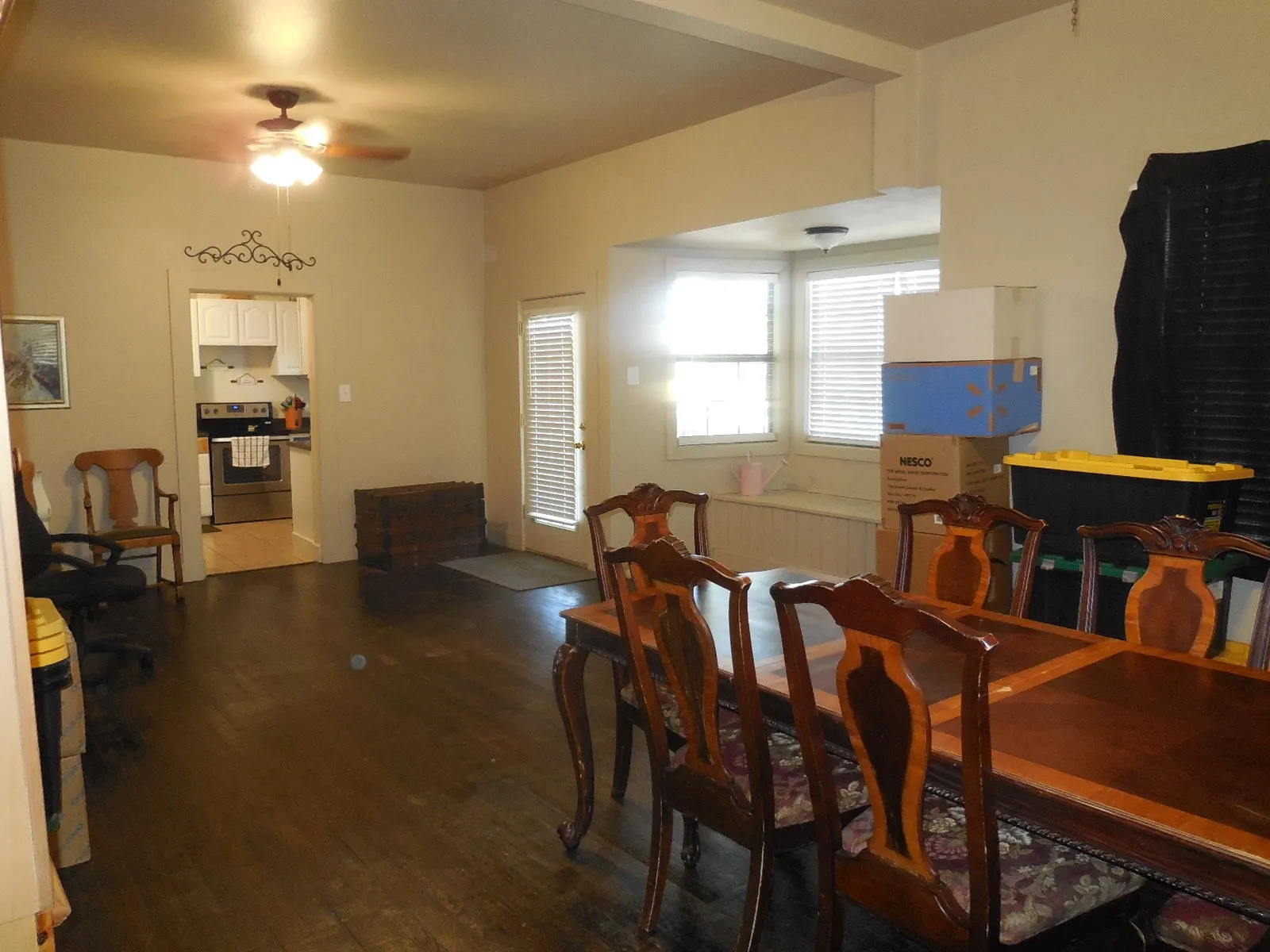Living and dining room.