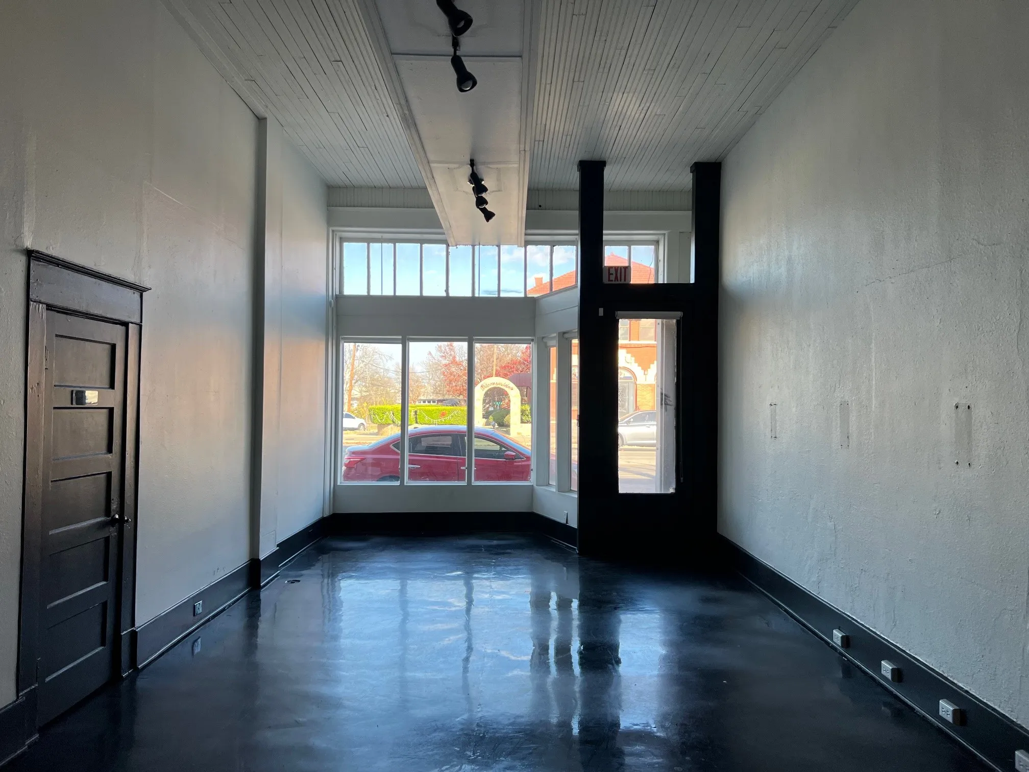 Front view of open space