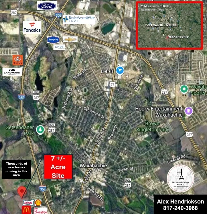 Map showcasing surrounding businesses and location overview