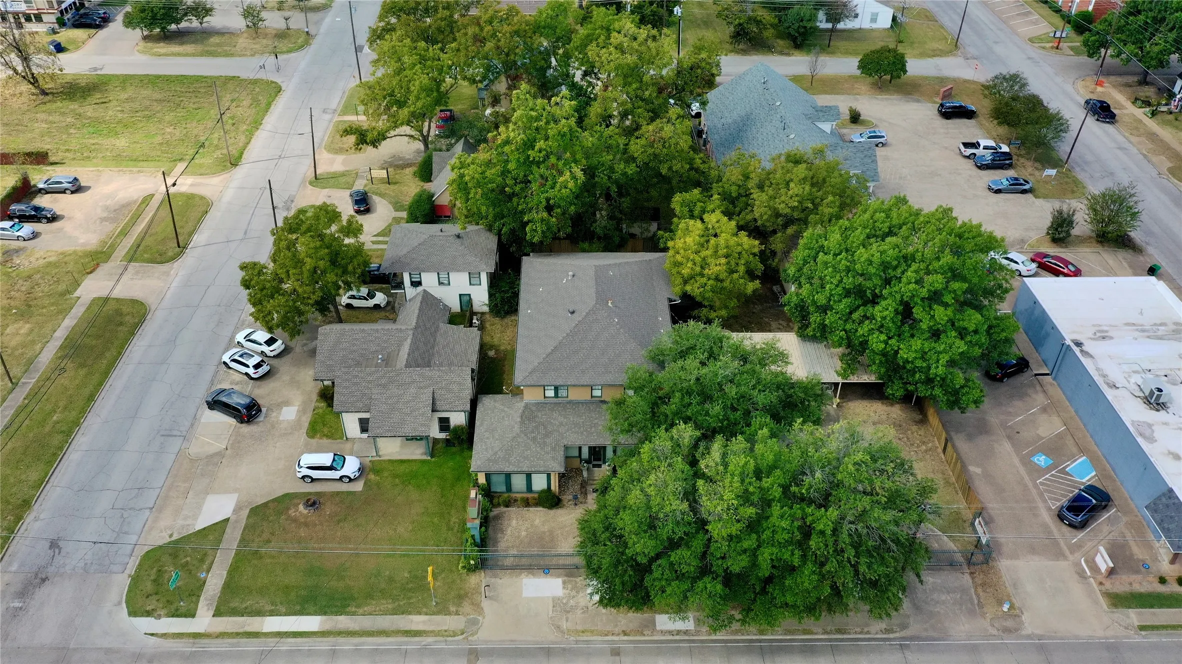 Aerial view of residential area