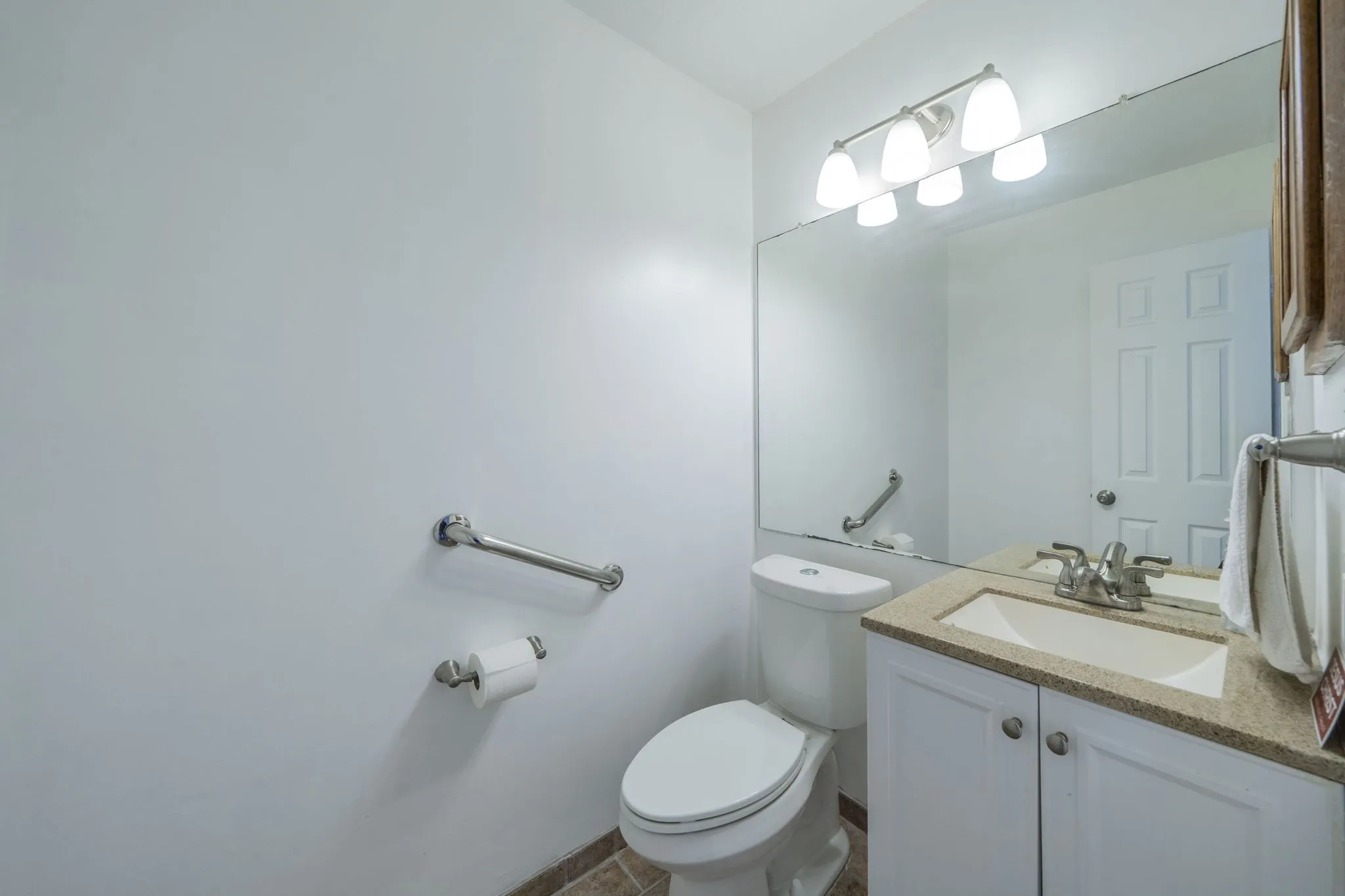 Conveniently you have a half bath downstairs.
