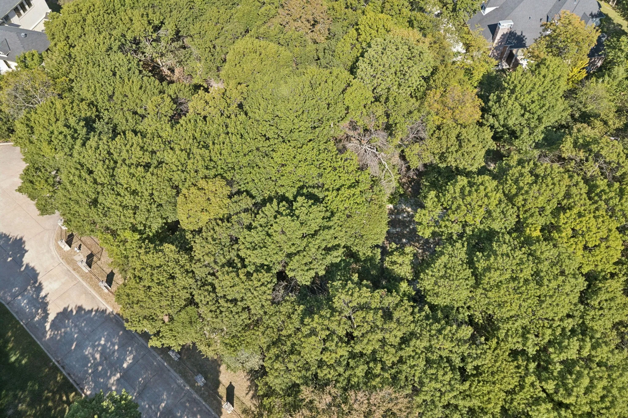 Aerial view with the street in front