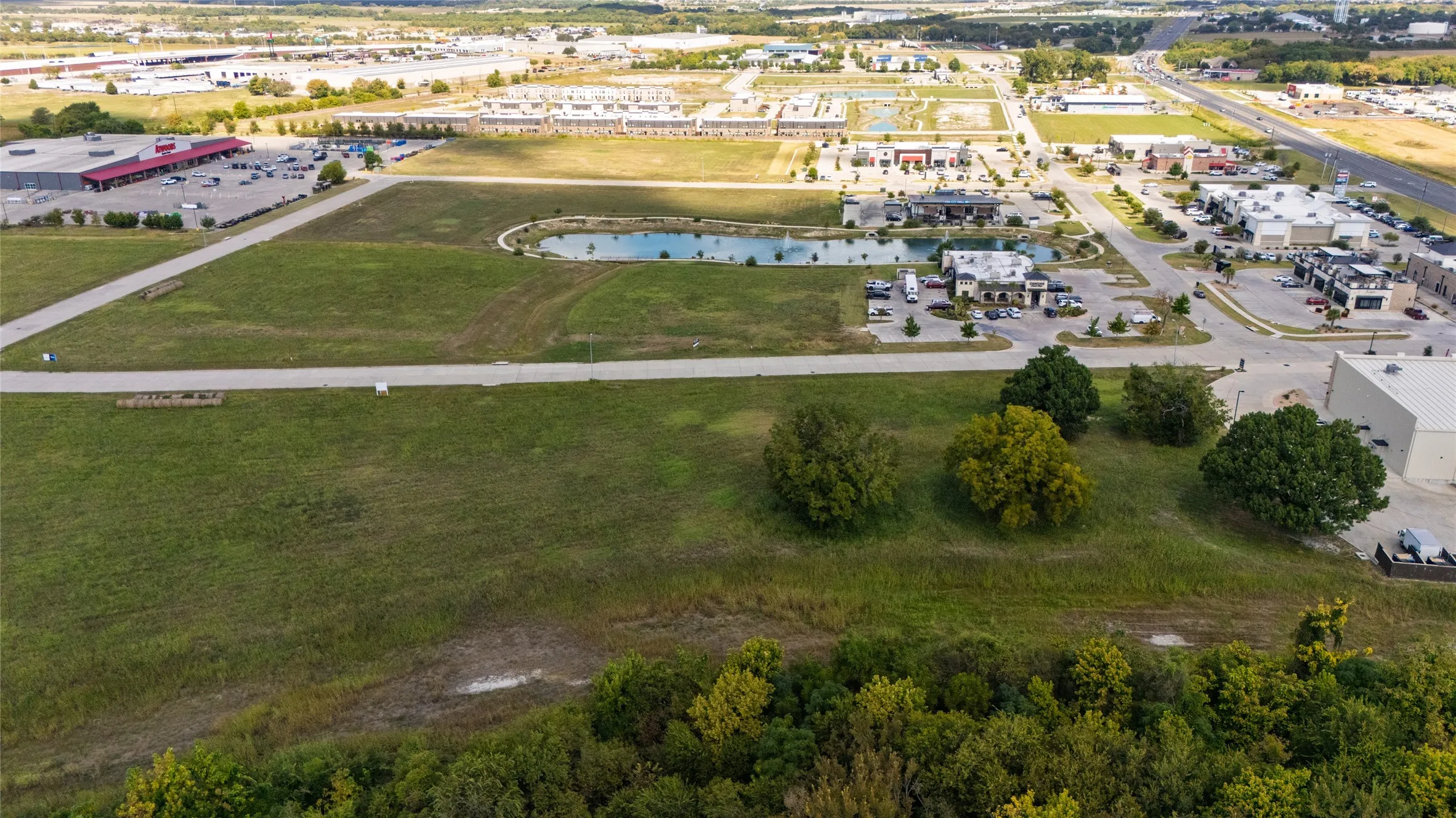 Drone / aerial view of a nearby body of water