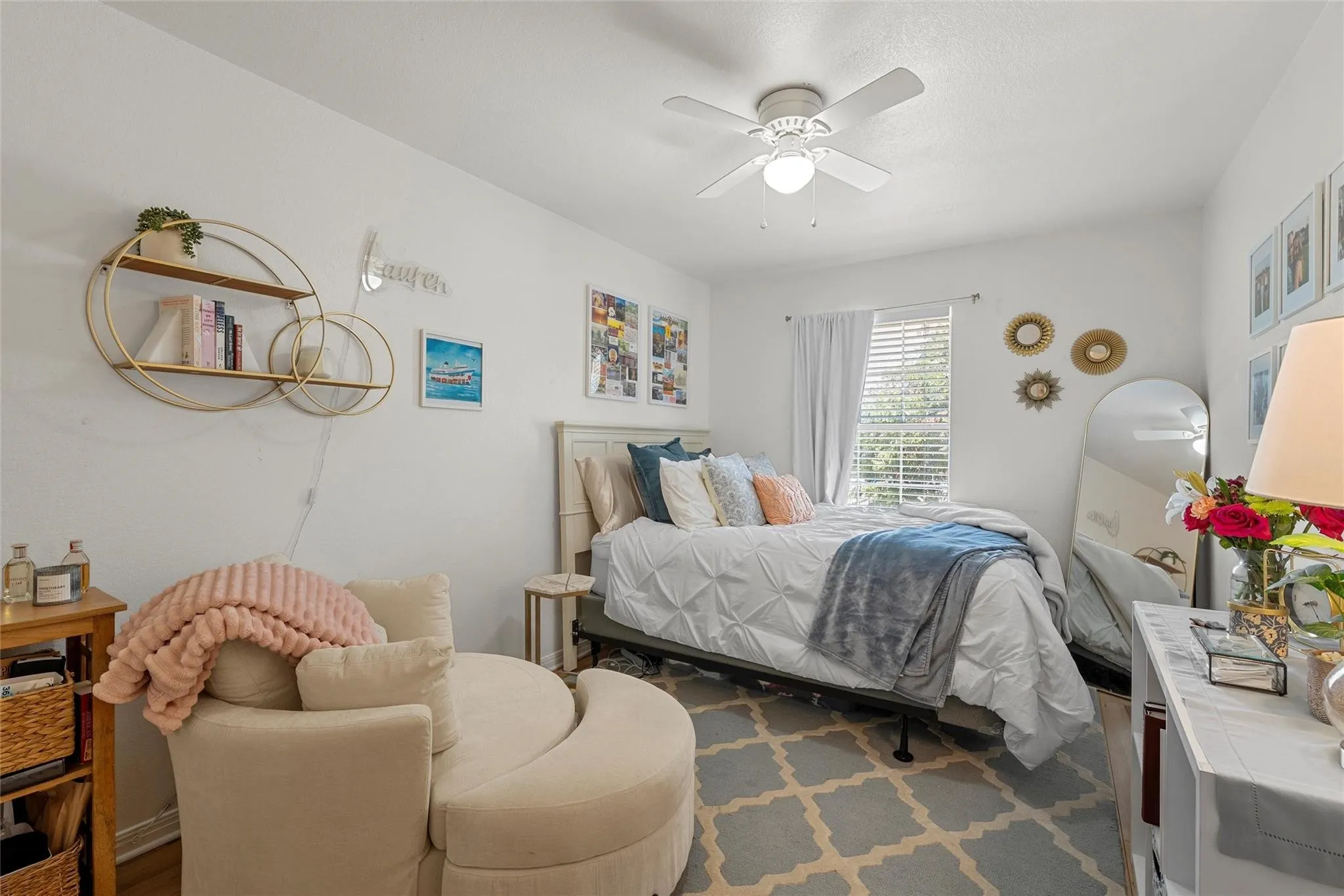 Bedroom featuring ceiling fan