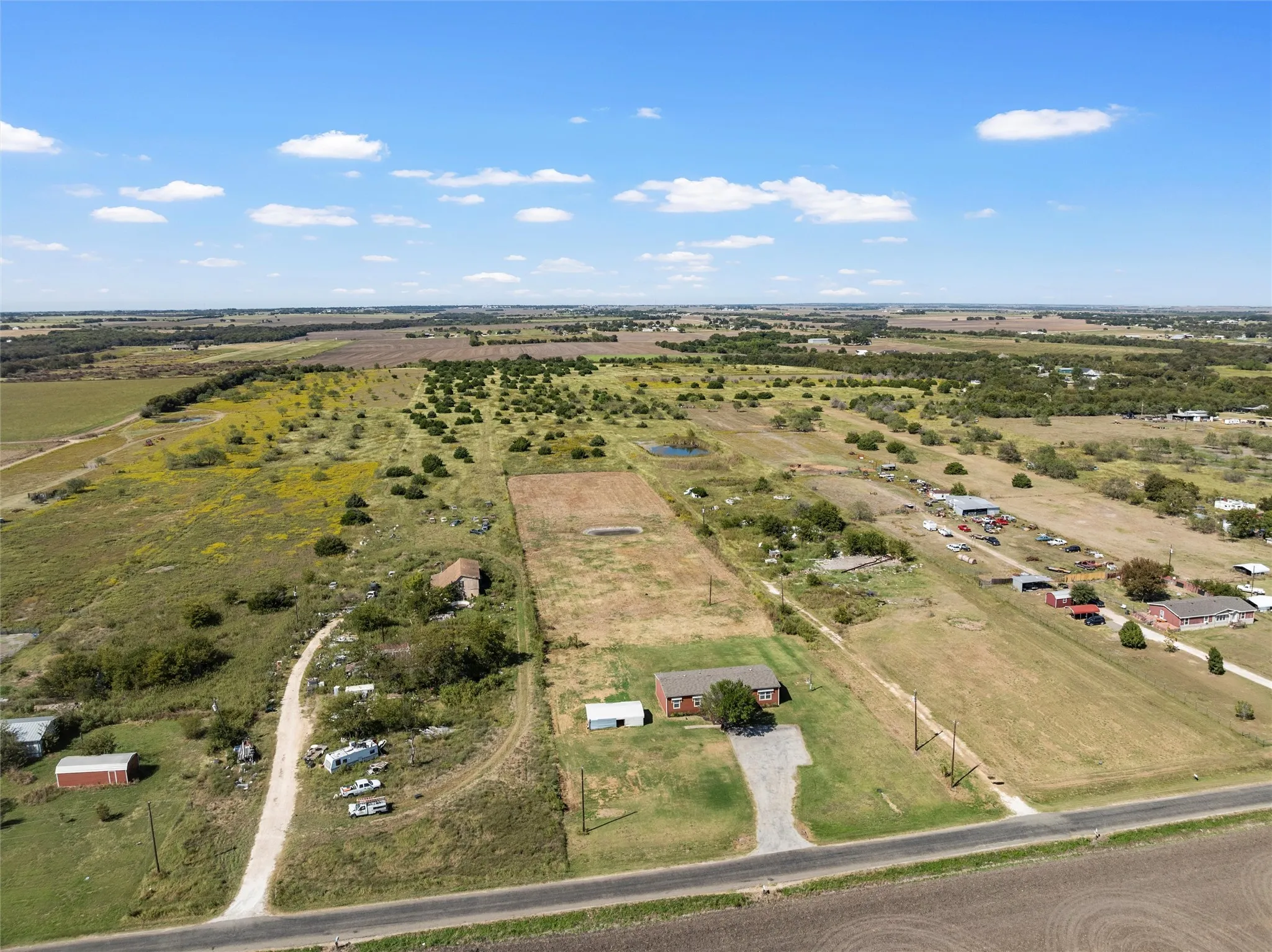 Aerial view of sparsely populated area