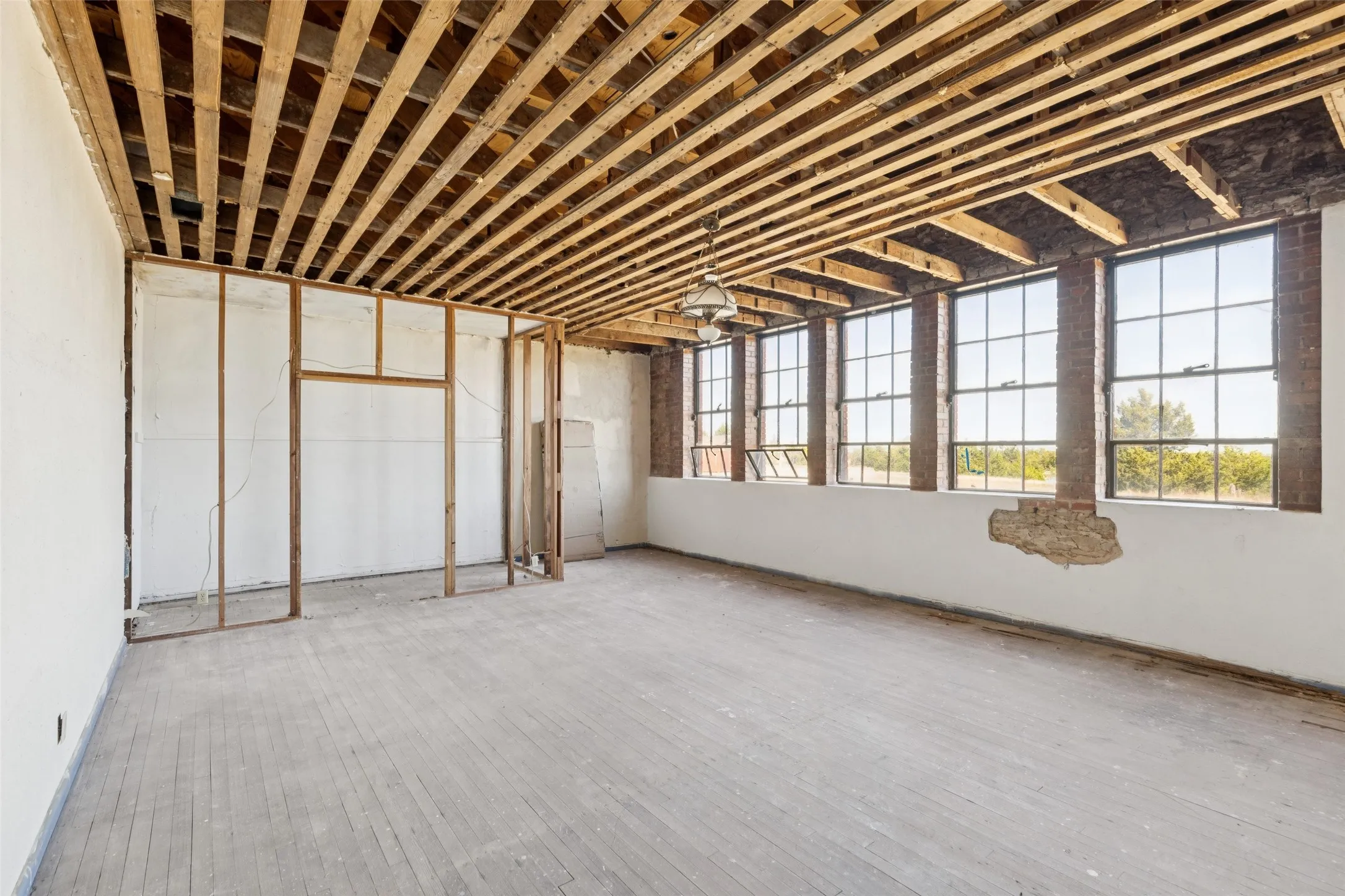 Basement featuring hardwood / wood-style floors