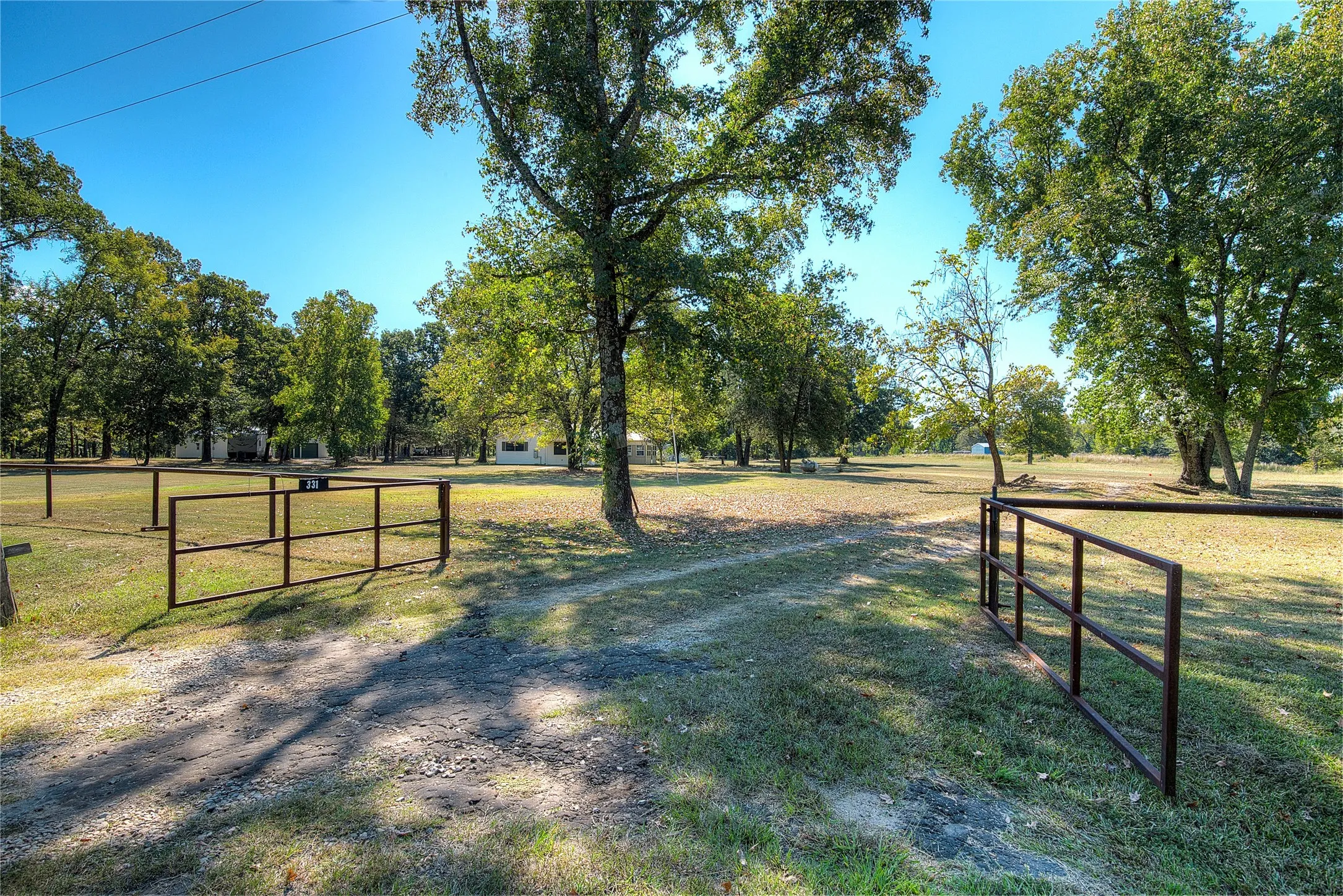 Entry gates to the property