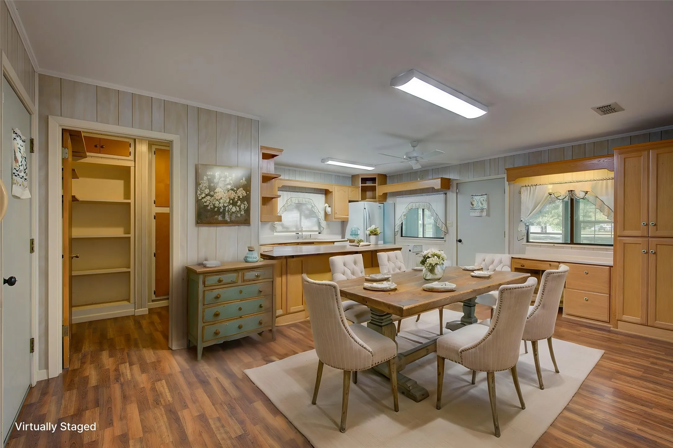 Dining area, virtually staged