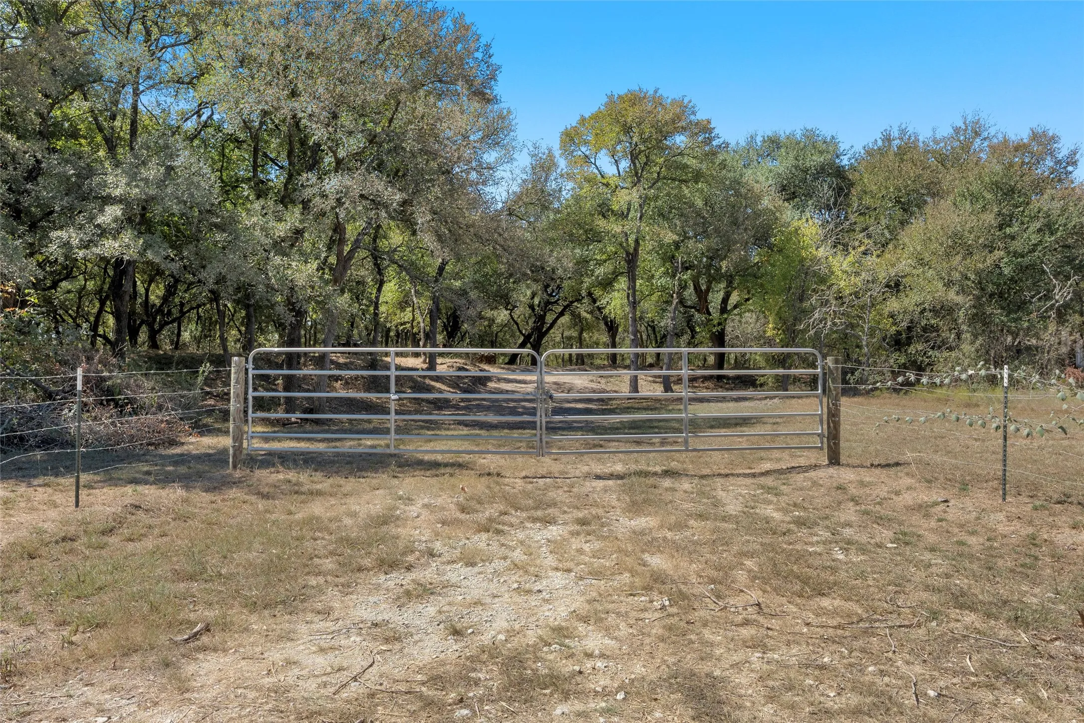 View of yard with a gate