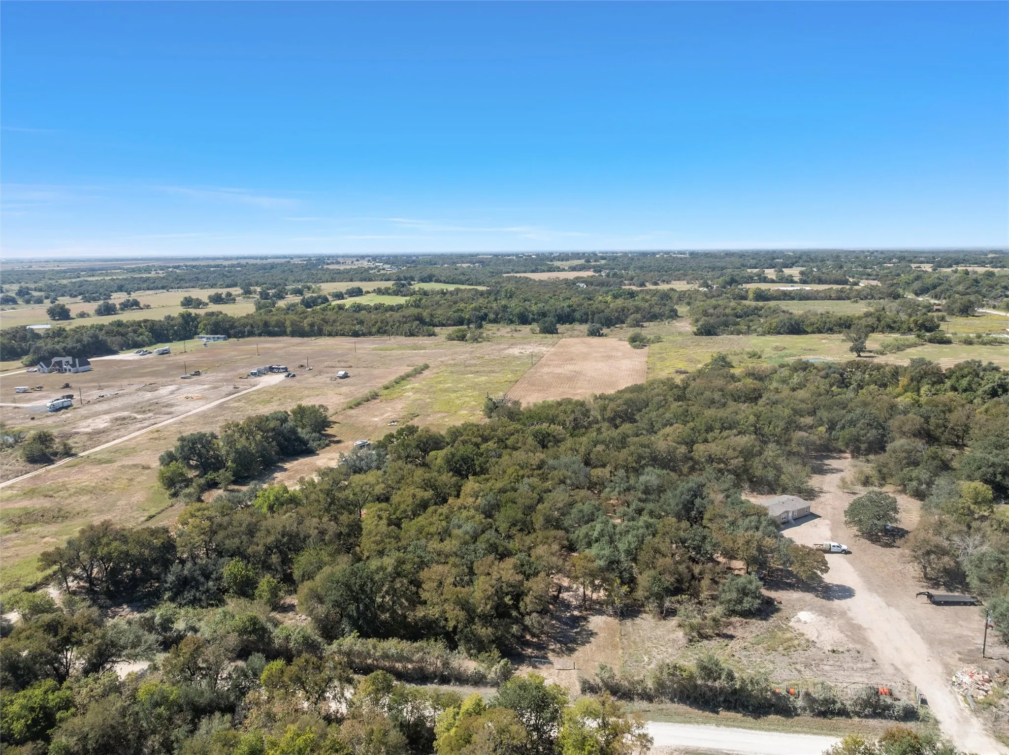 Aerial view of sparsely populated area