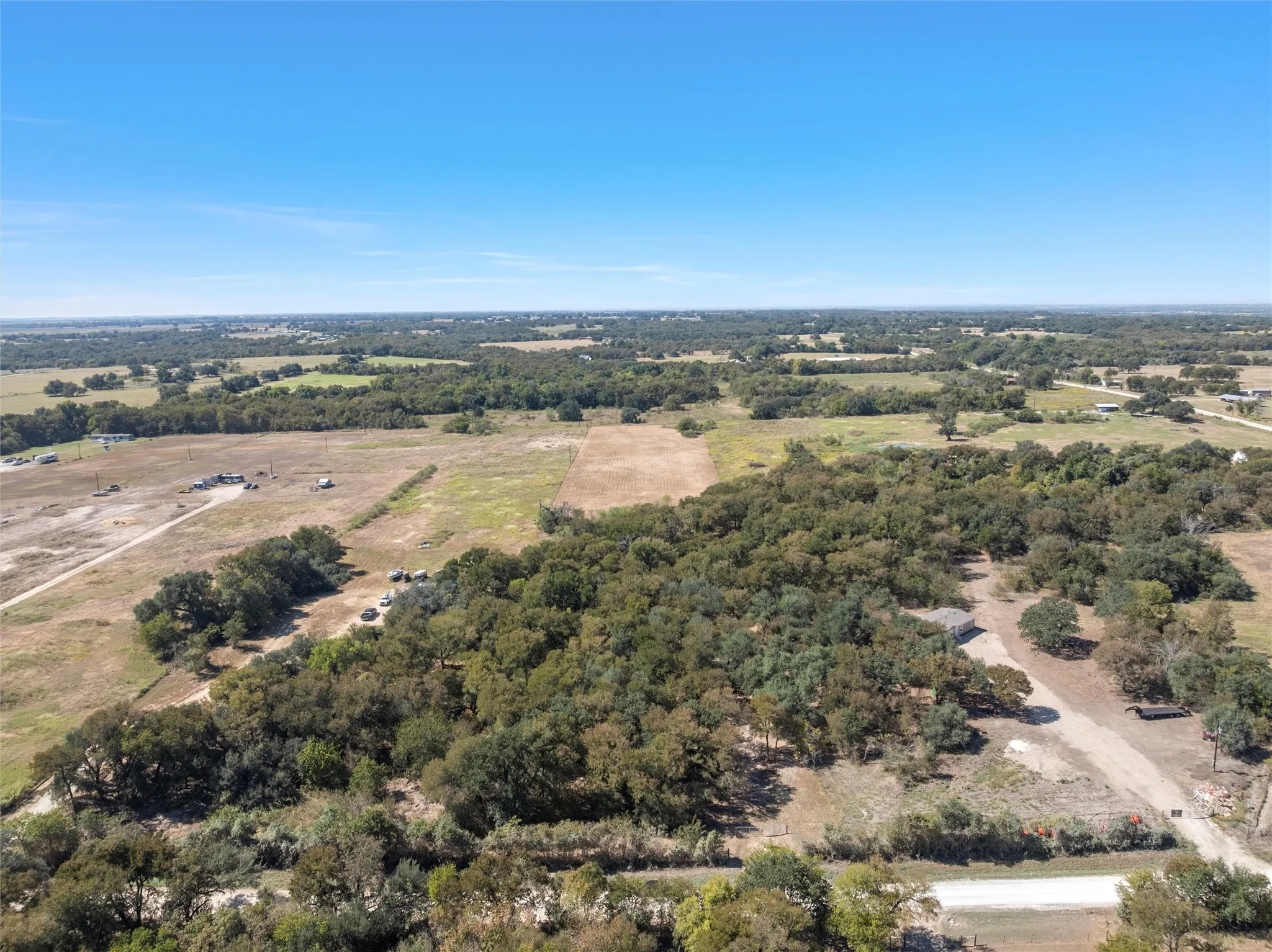 Aerial view of sparsely populated area