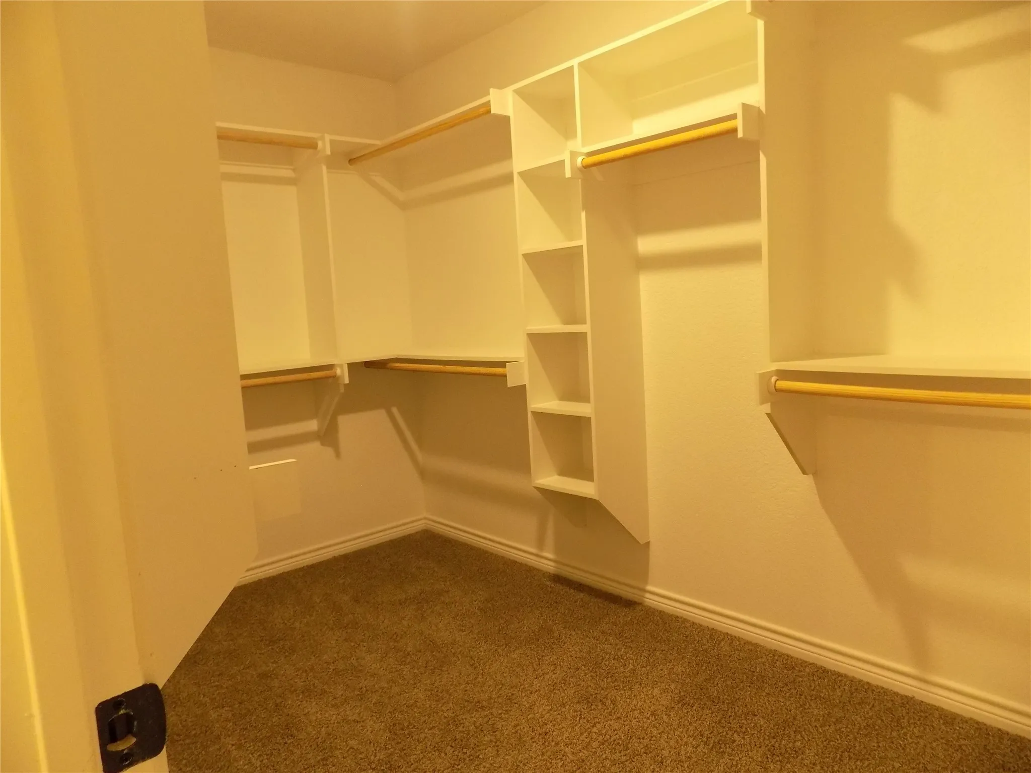 Amazing primary bedroom's walk-in closet, so much space and shelves
