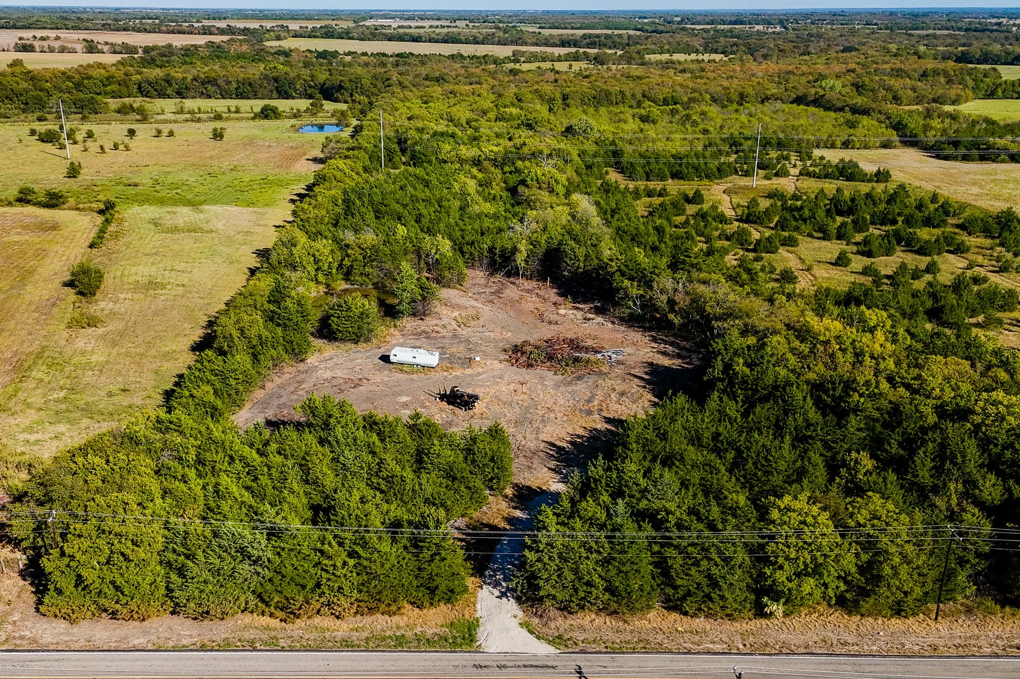 Aerial view of sparsely populated area