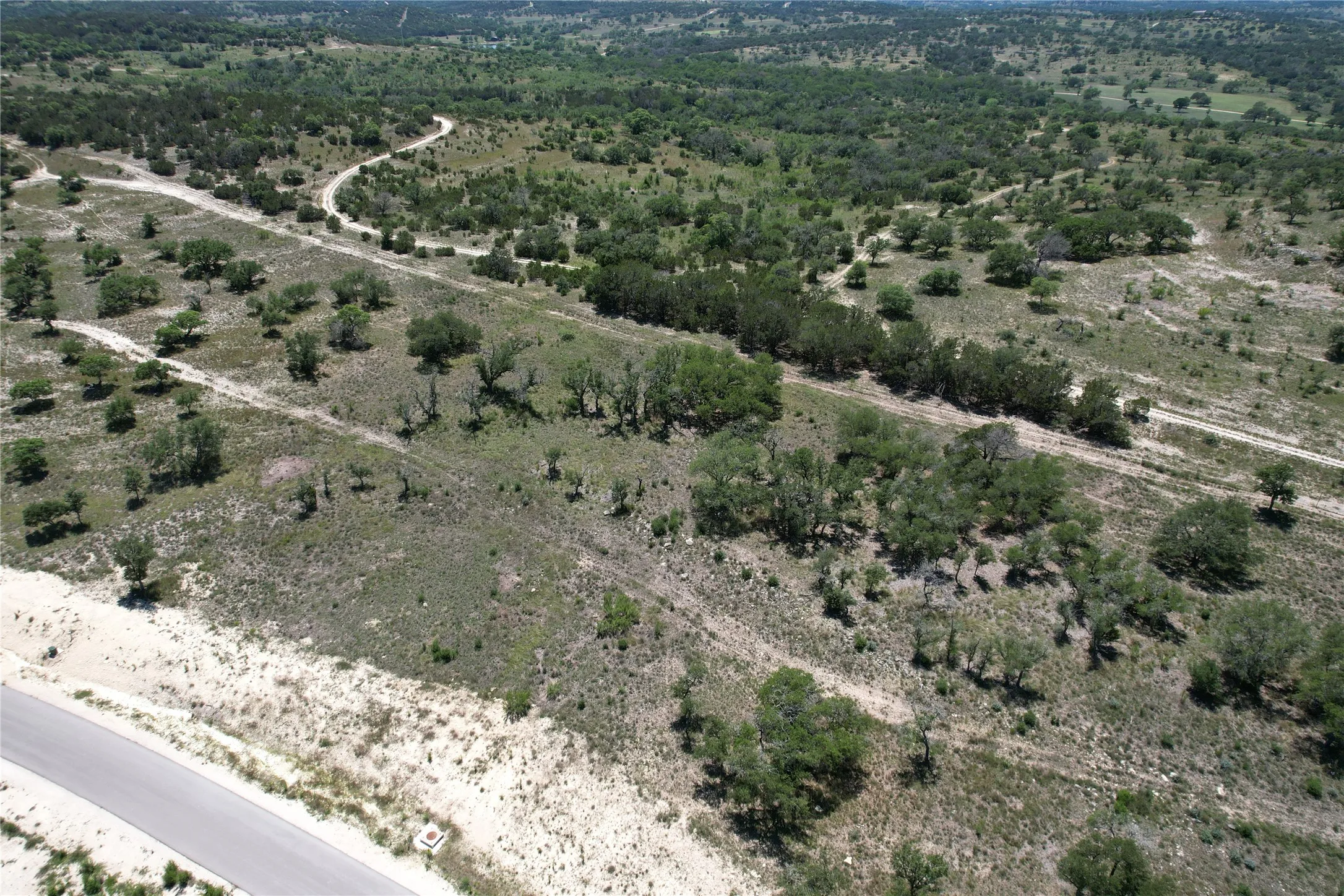 Aerial view of sparsely populated area