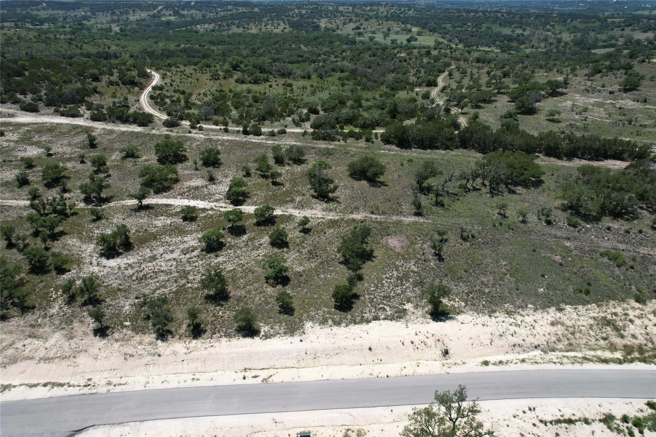 Aerial view of sparsely populated area