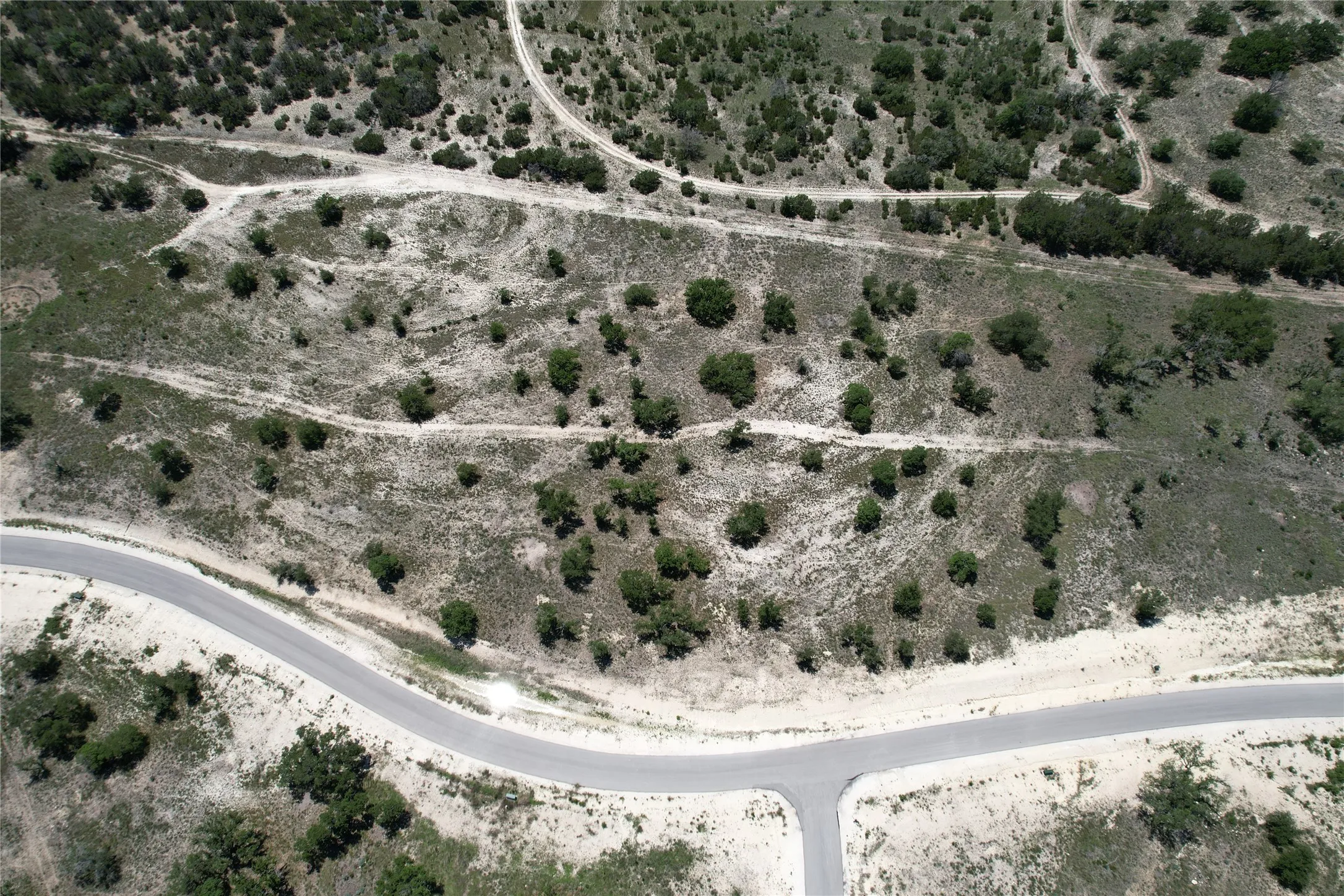 Aerial view of sparsely populated area