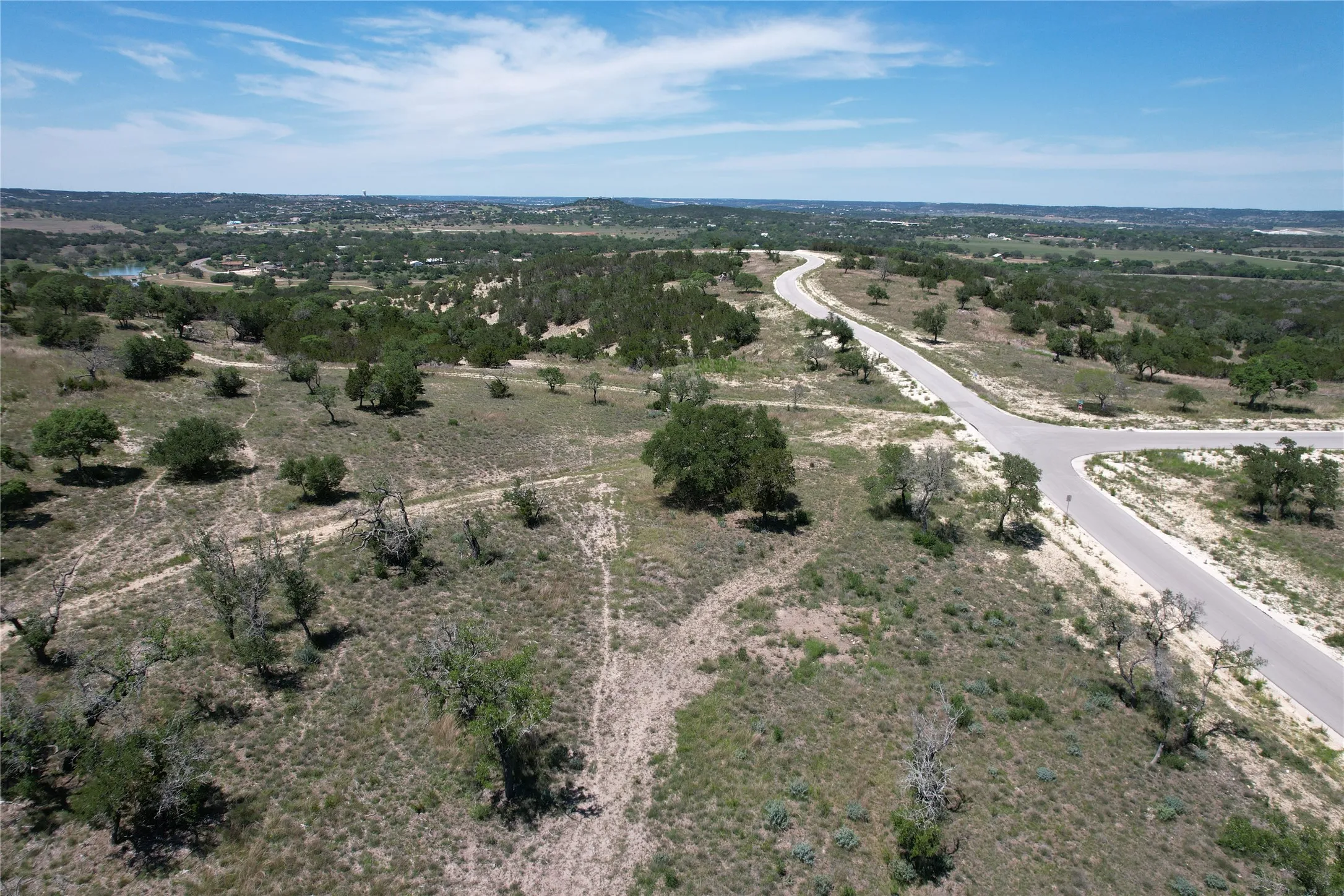Aerial view of sparsely populated area