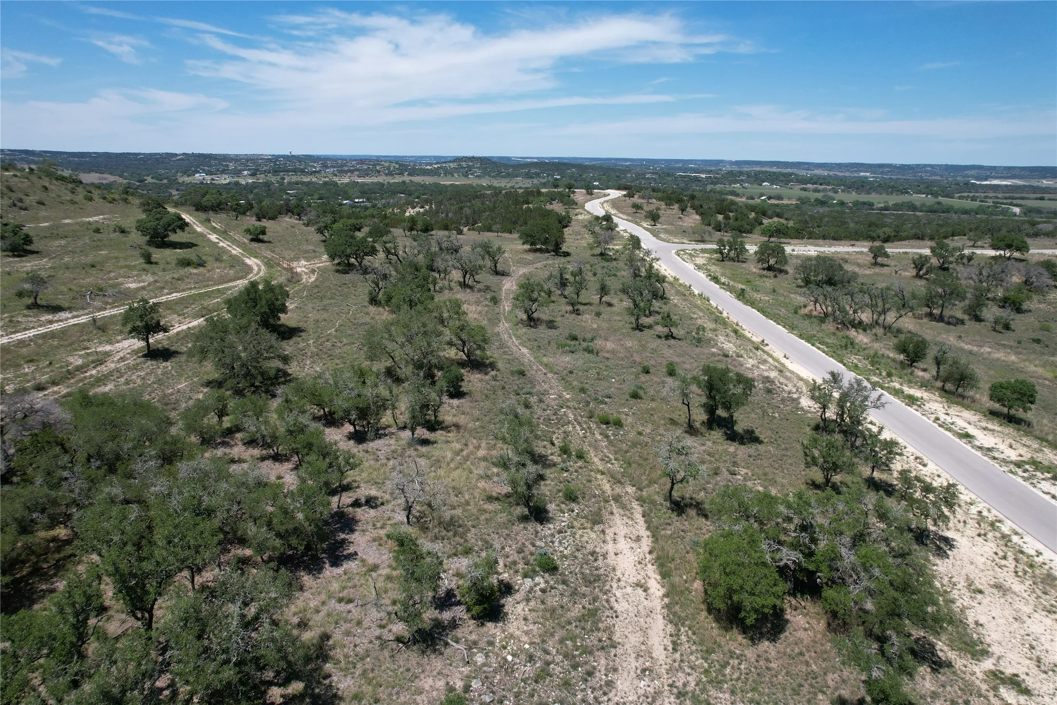 Aerial view of sparsely populated area