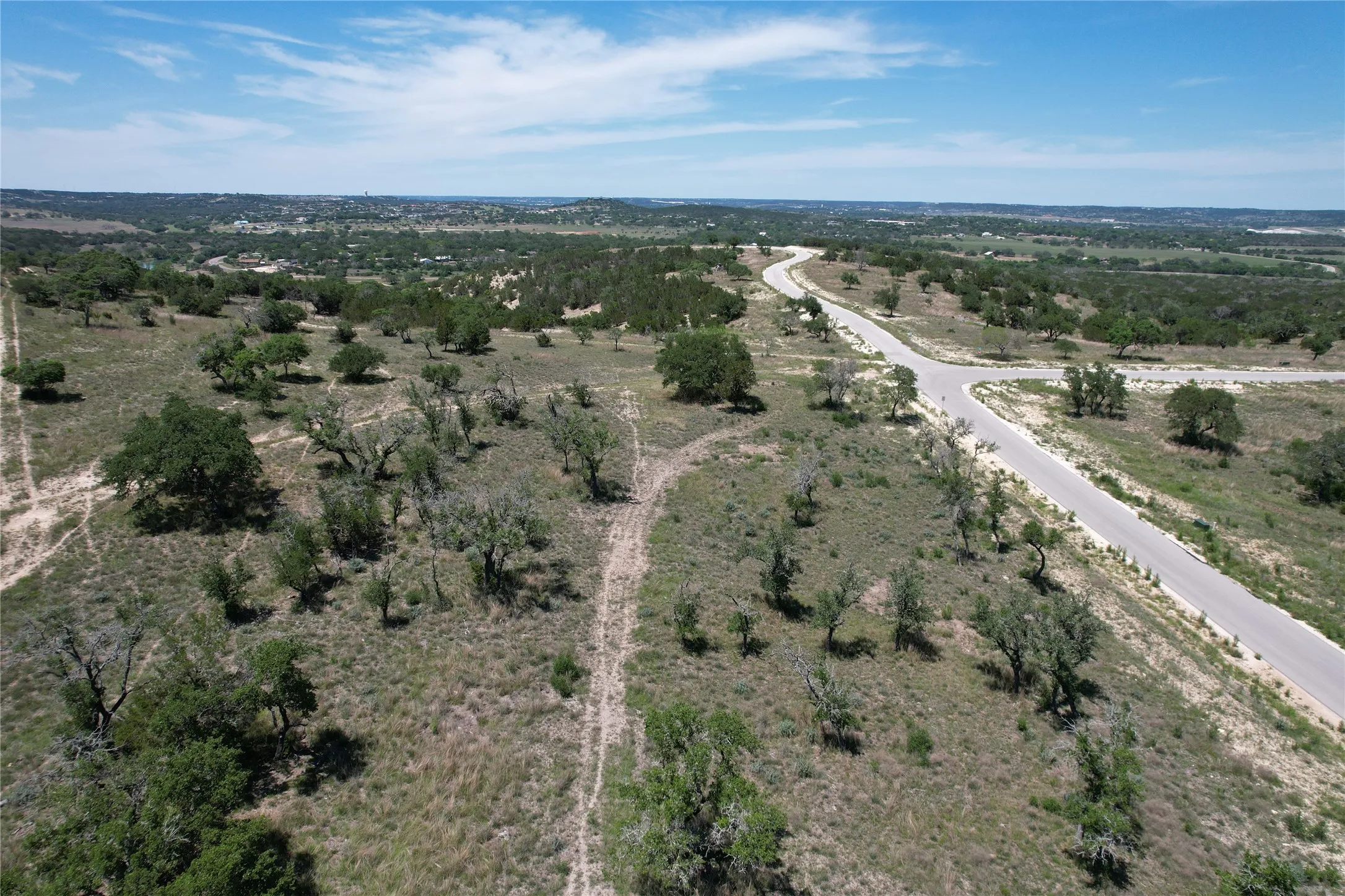 Aerial view of sparsely populated area