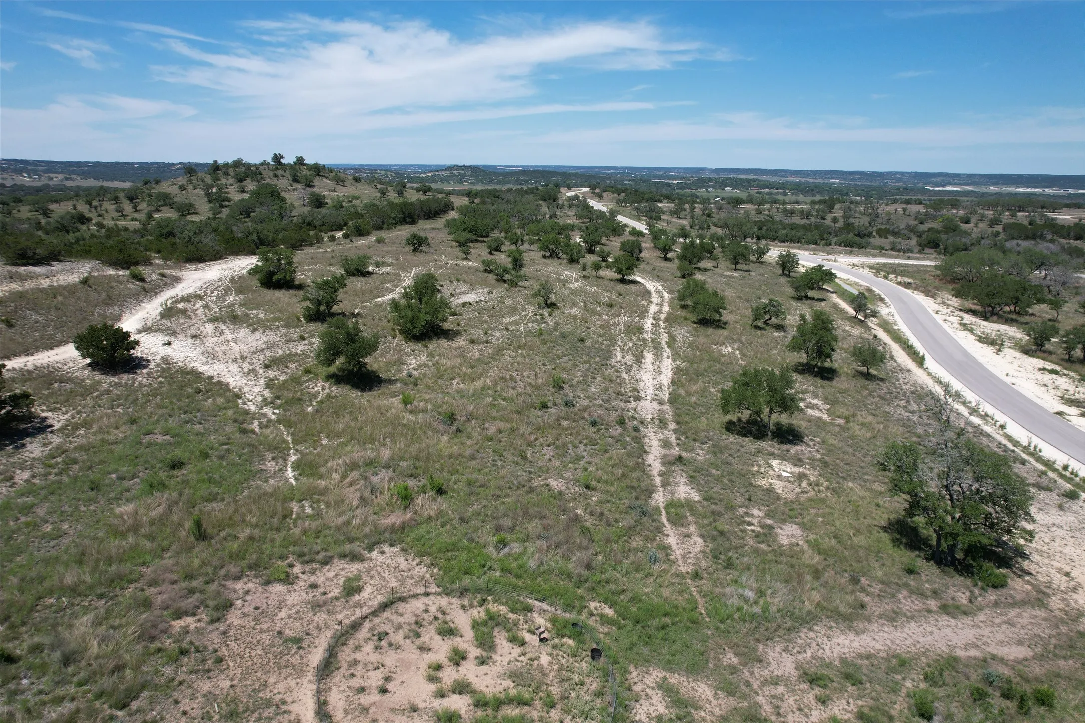 Aerial view of sparsely populated area