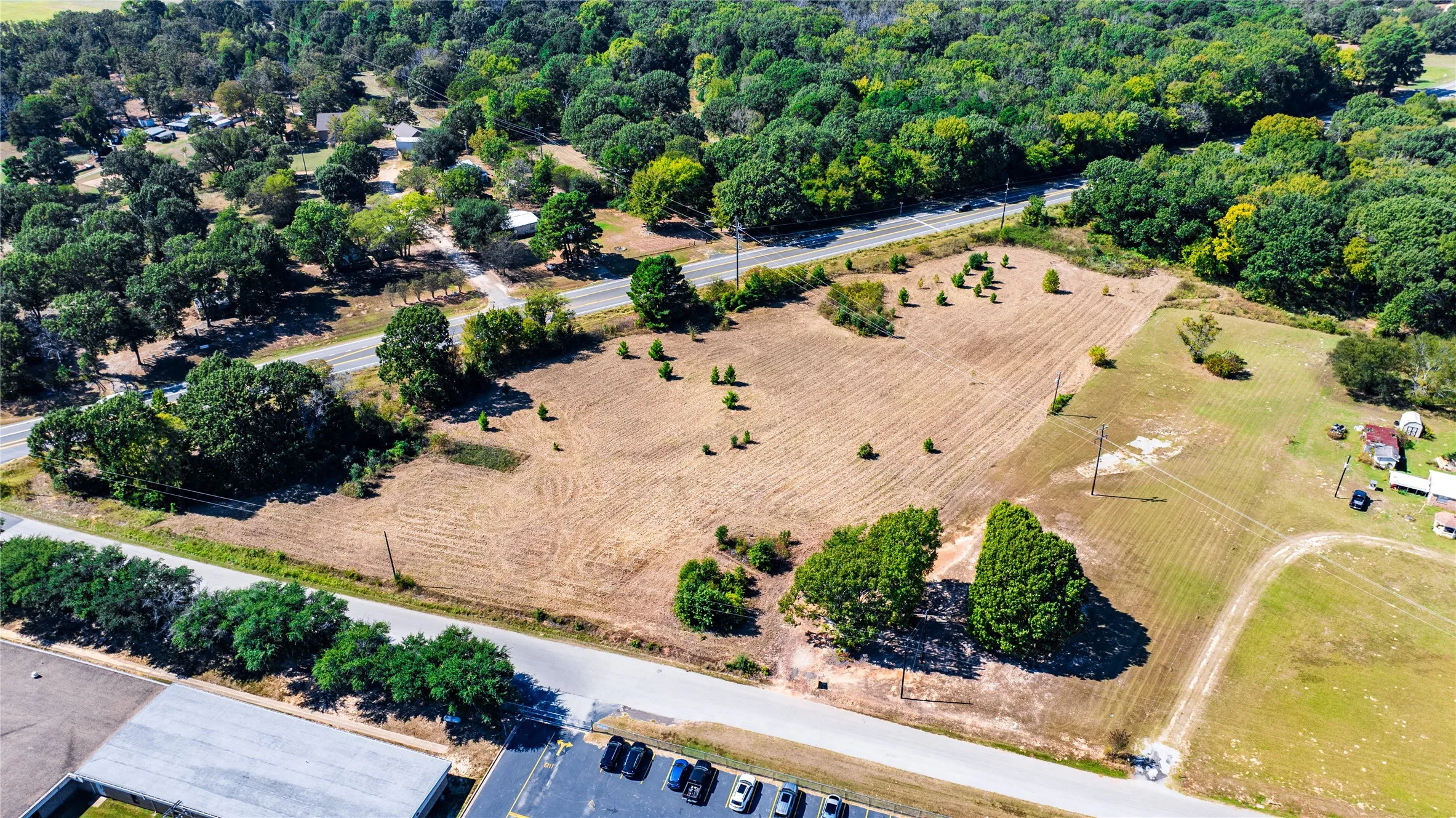 View of rural area featuring large plots for crops