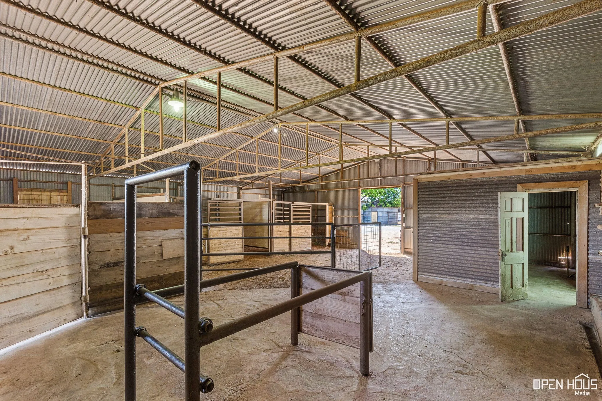 View of horse barn