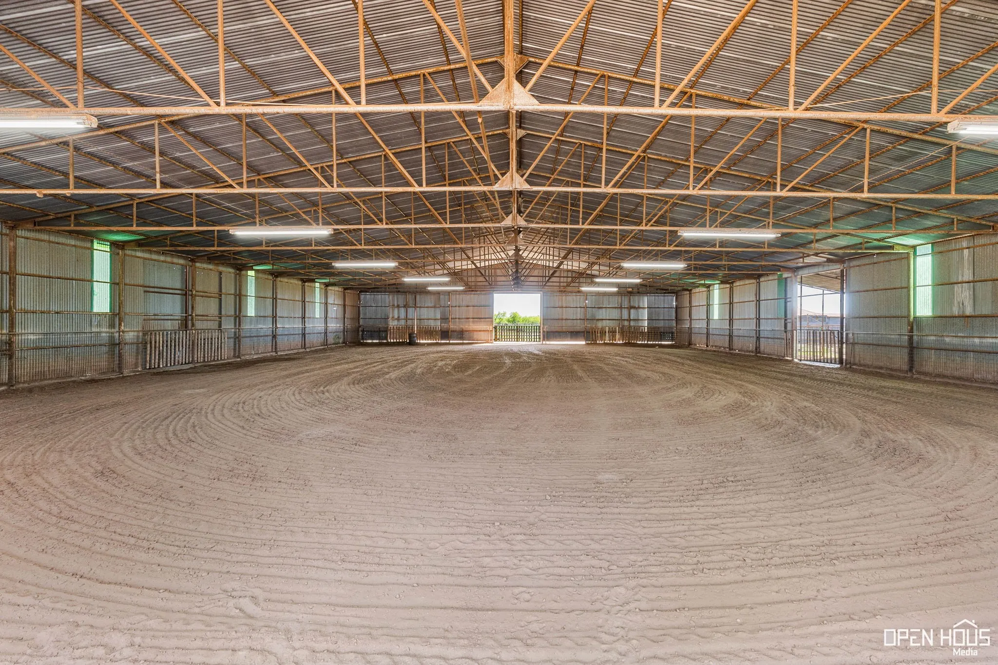View of indoor horse riding arena