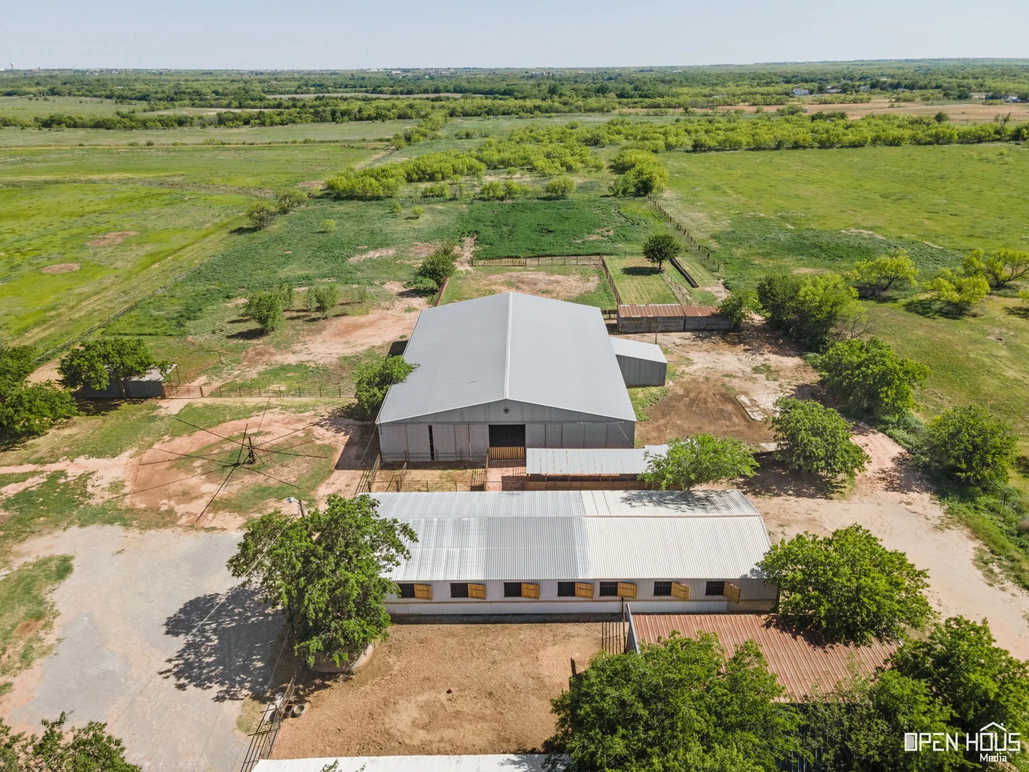 Aerial view of sparsely populated area